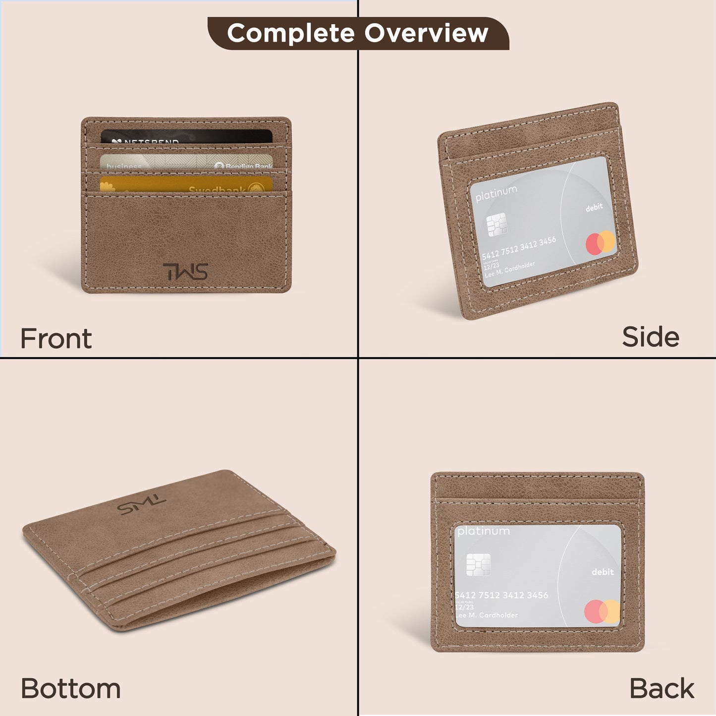 Minimalistic Suede Leather Cardholder