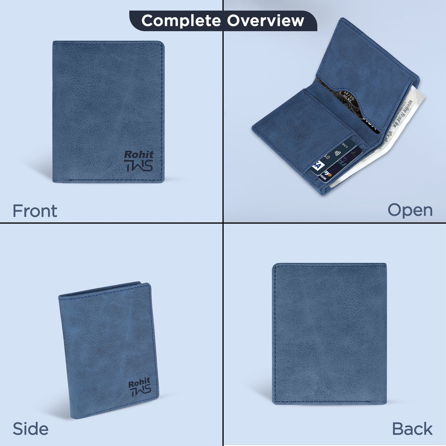 Classic Suede Leather Bi-Fold Cardholder