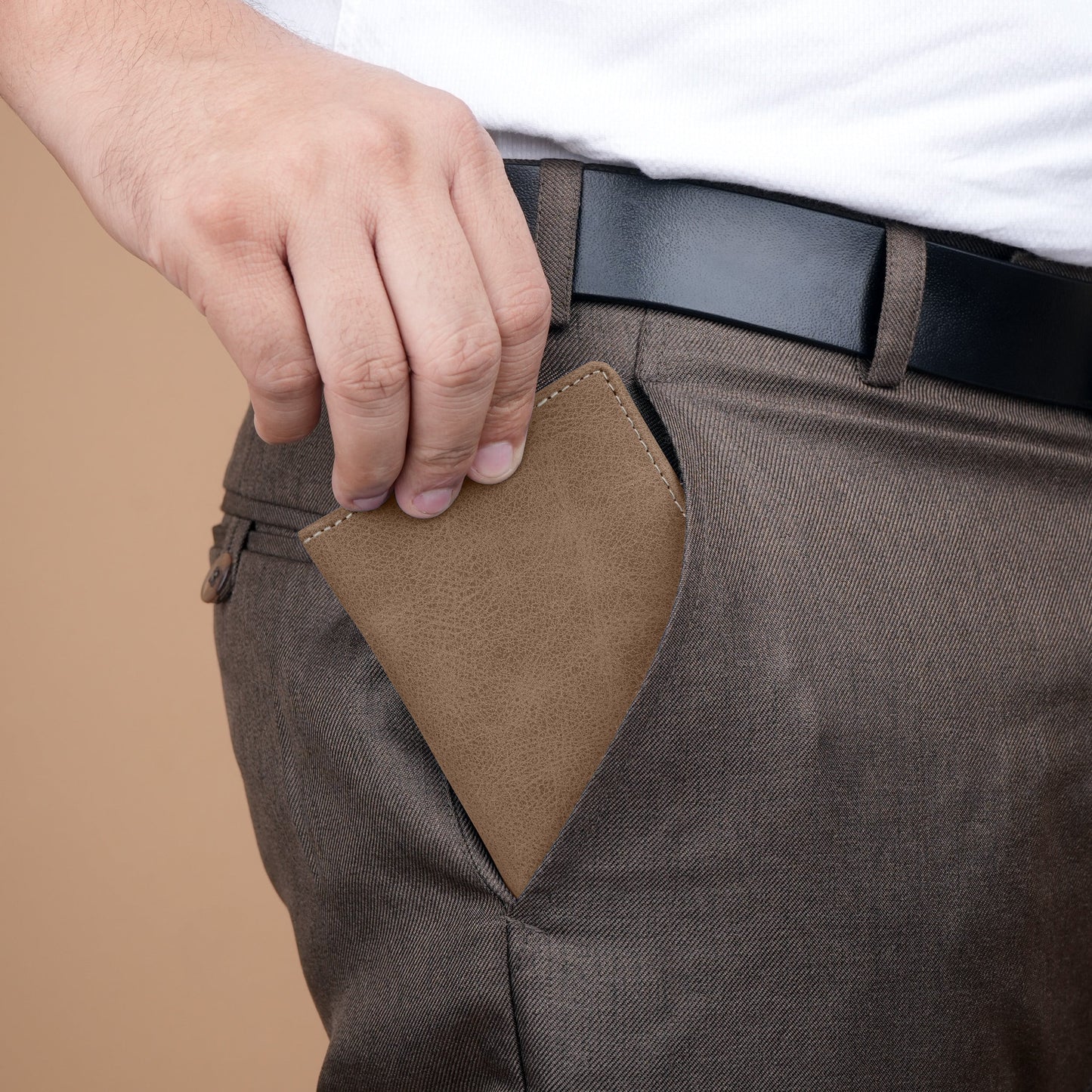 Classic Suede Leather Bi-Fold Cardholder