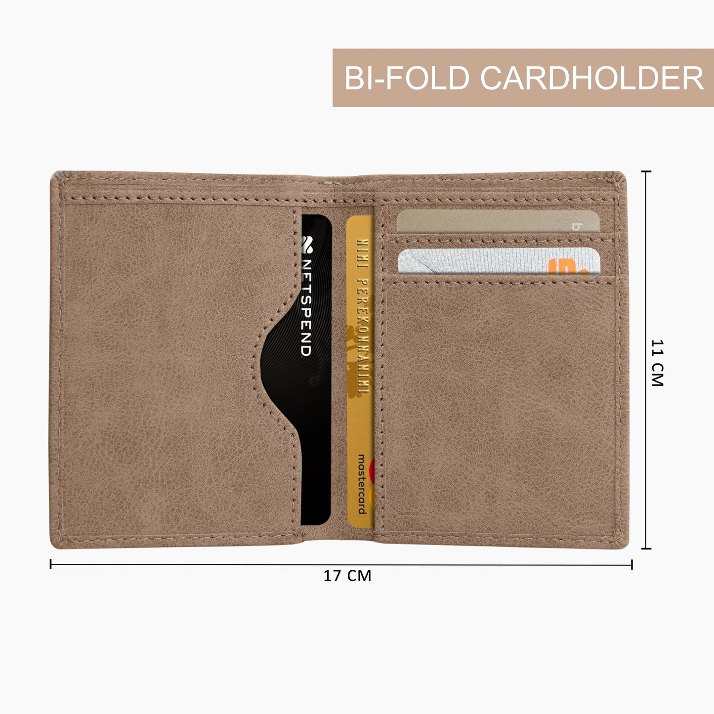 Classic Suede Leather Bi-Fold Cardholder