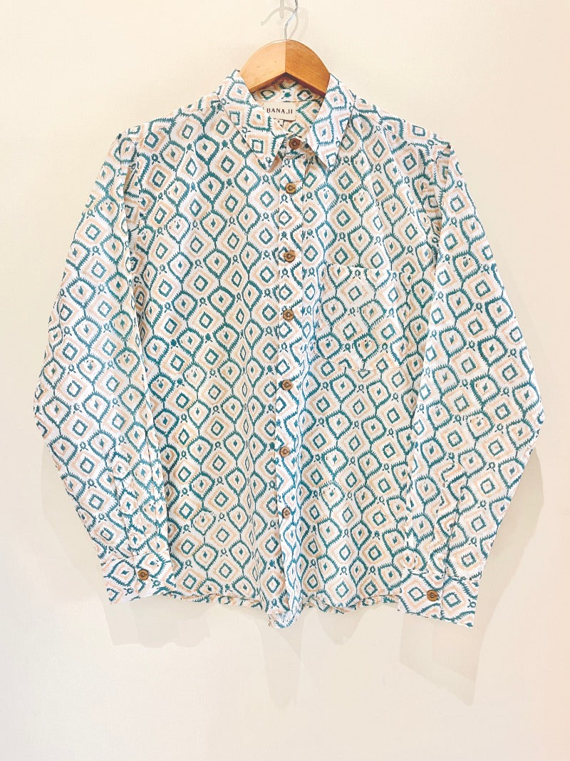 COTTON BLOCK PRINTED FULL SLEEVE SHIRT