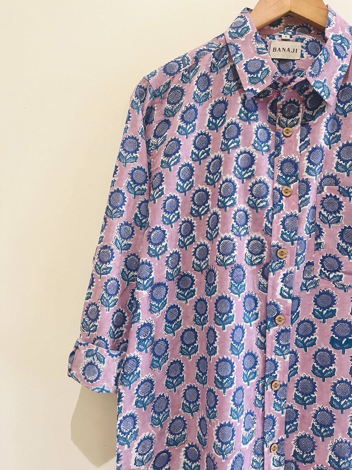 COTTON BLOCK PRINTED FULL SLEEVE SHIRT