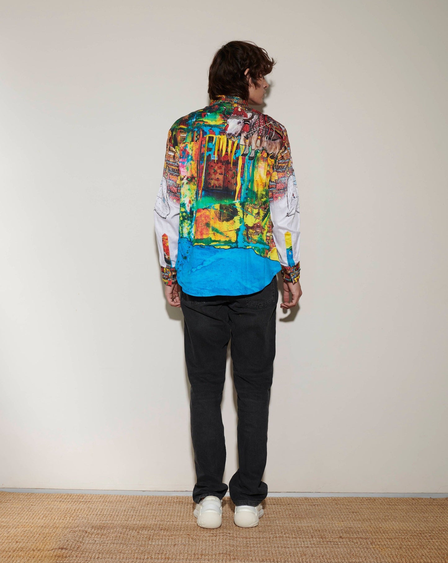 New Robert Graham Colourful With Rhinestones Long Sleeves Shirt