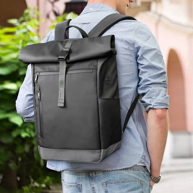 Roll Top Laptop Backpack 30L - Black