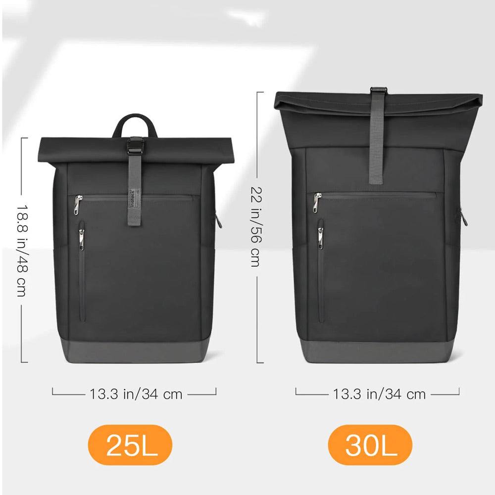 Roll Top Laptop Backpack 30L - Black