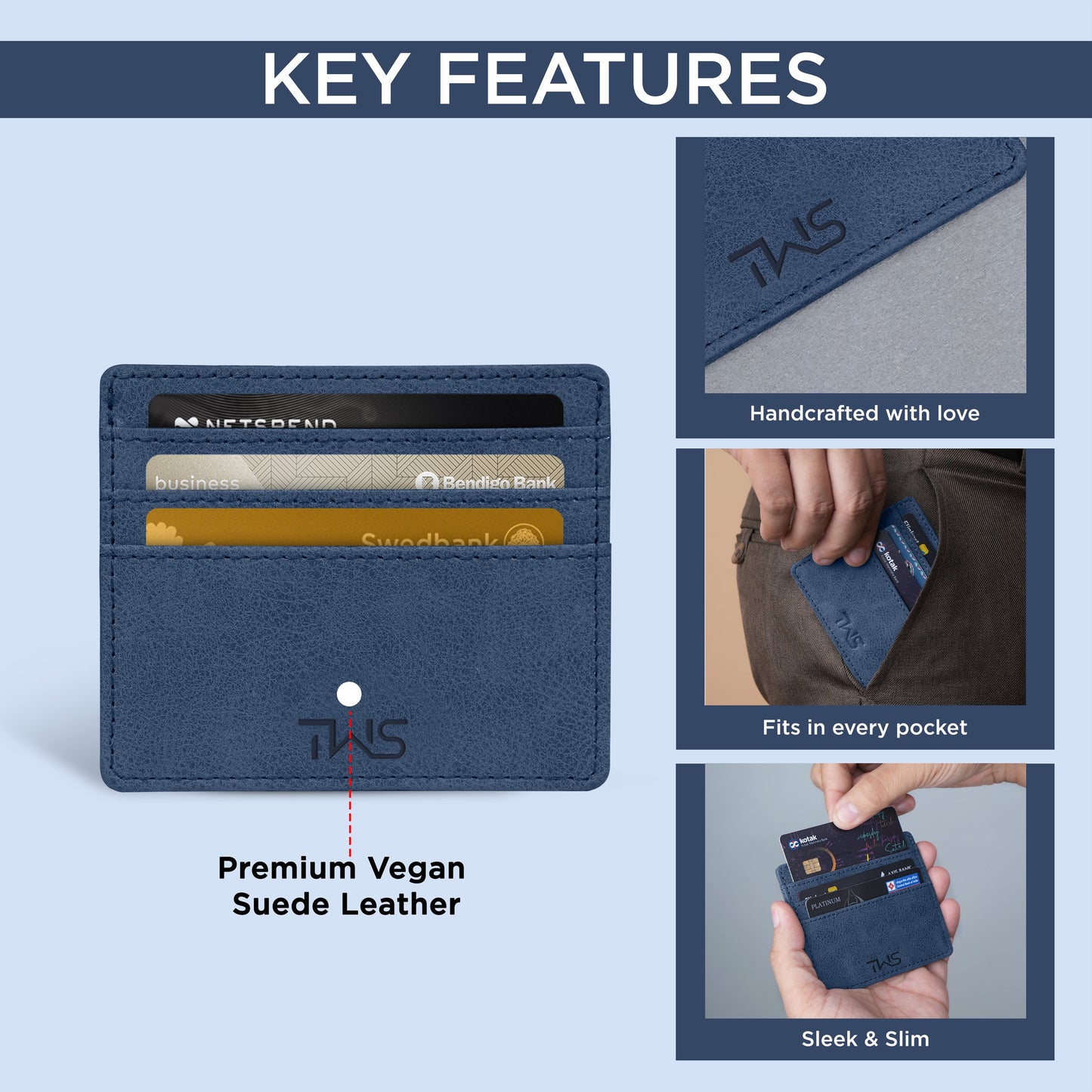 Minimalistic Suede Leather Cardholder