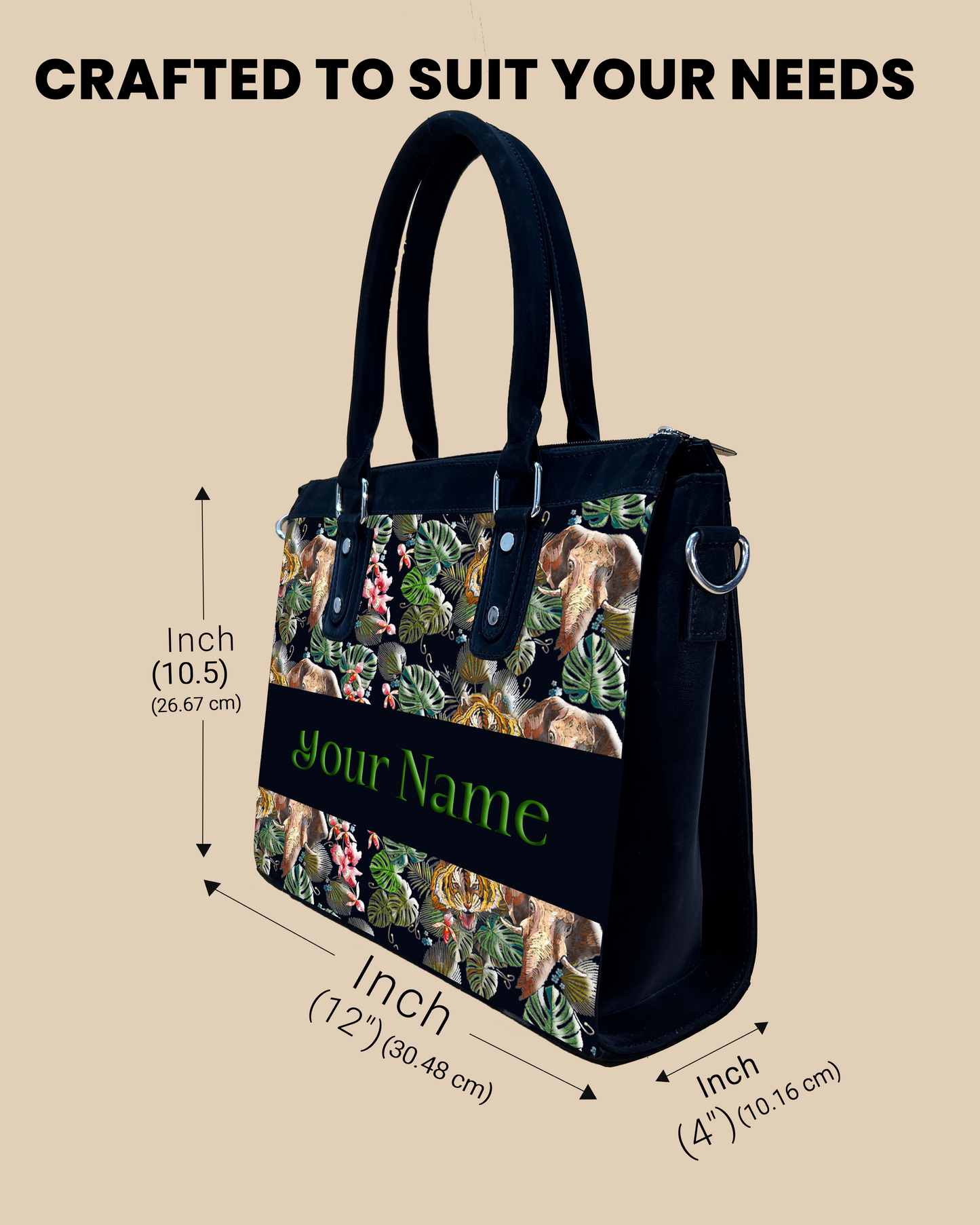 Aurelia Palm Leaves, Tiger And Elephant Designer Sling Bag for Everyday Use