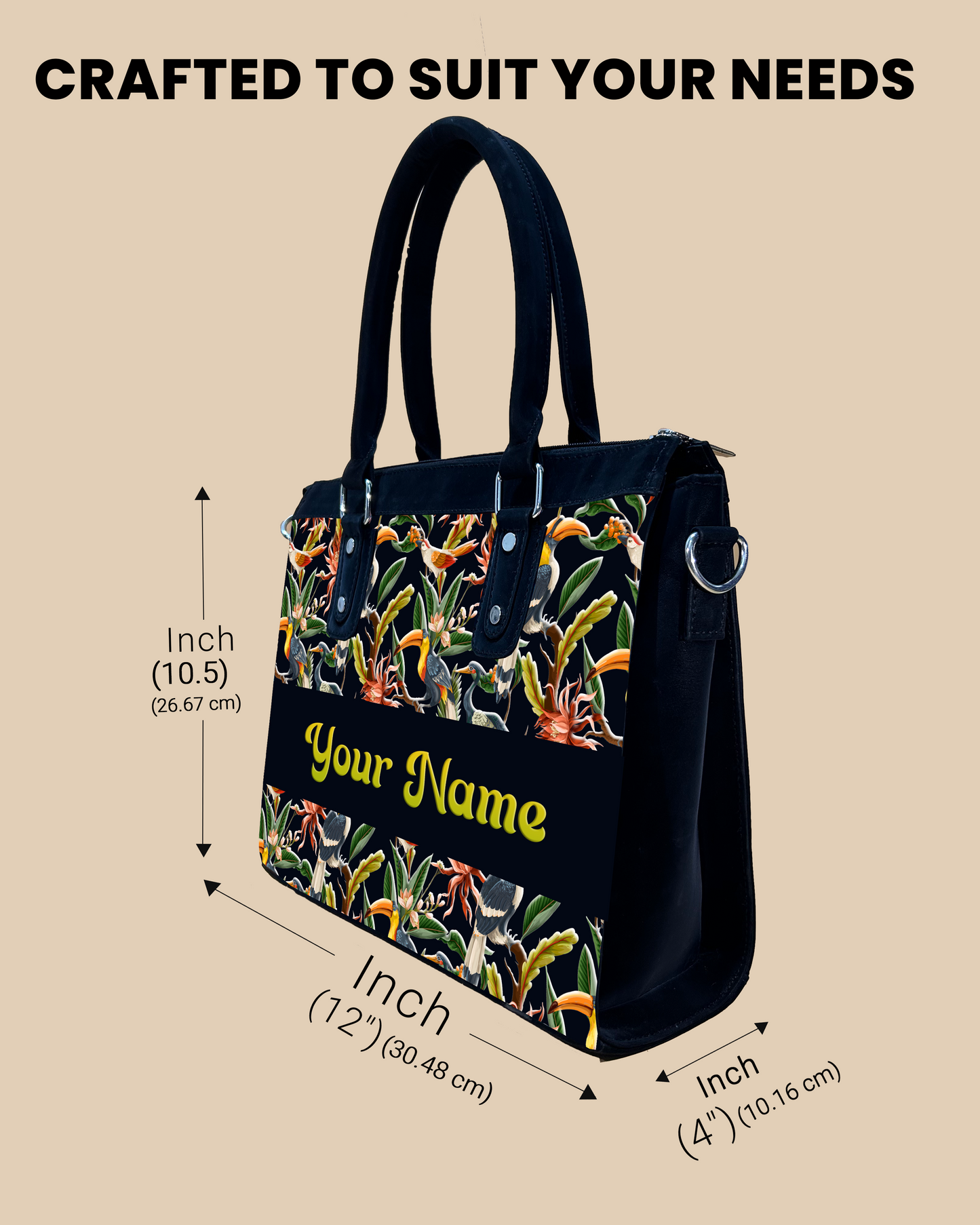 Aurelia Hornbill , Careens Birds And Tropical Flowers Designer Sling Bag for Everyday Use