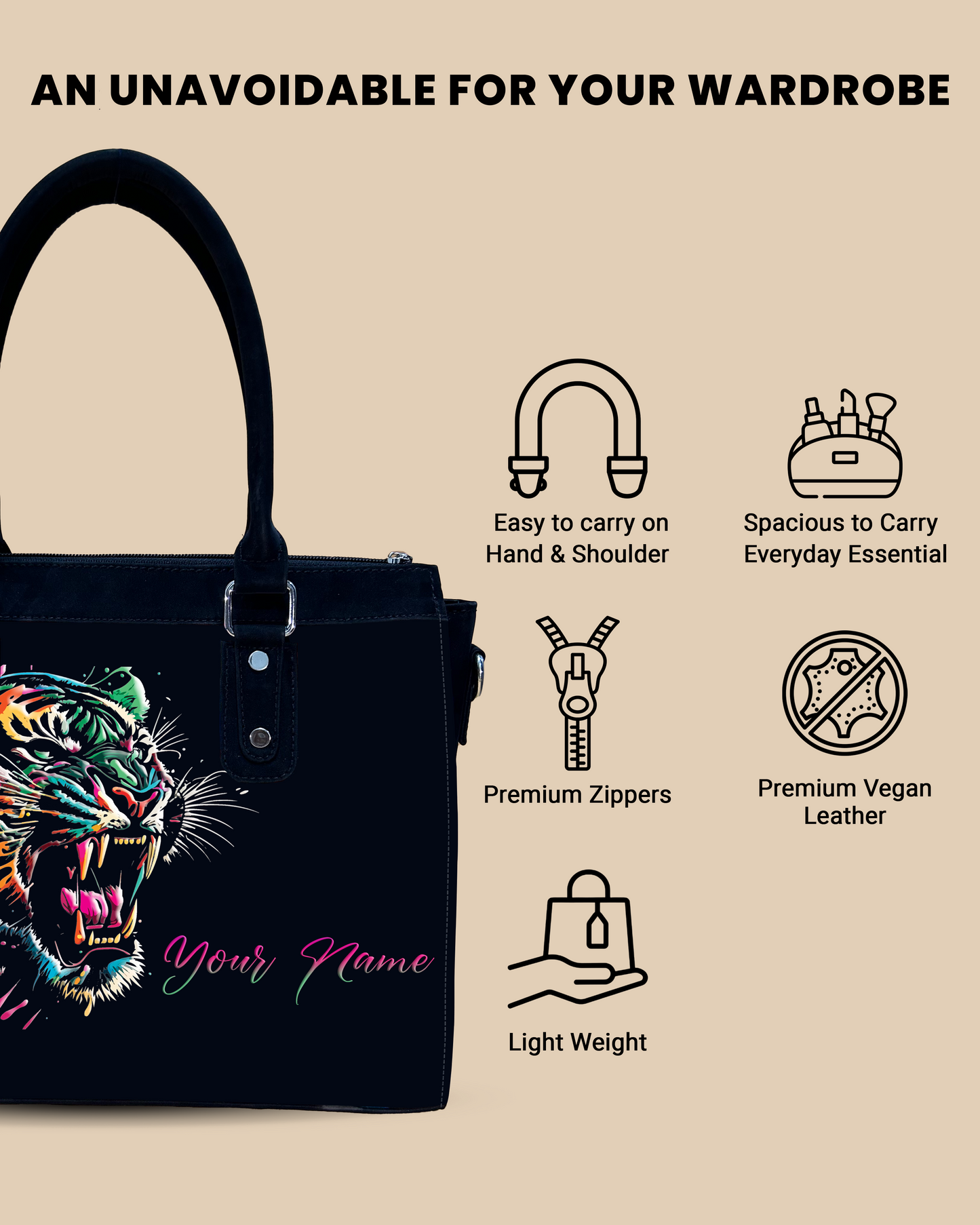 Aurelia Colorful Roaring Bangal Tiger Designer Sling Bag for Everyday Use