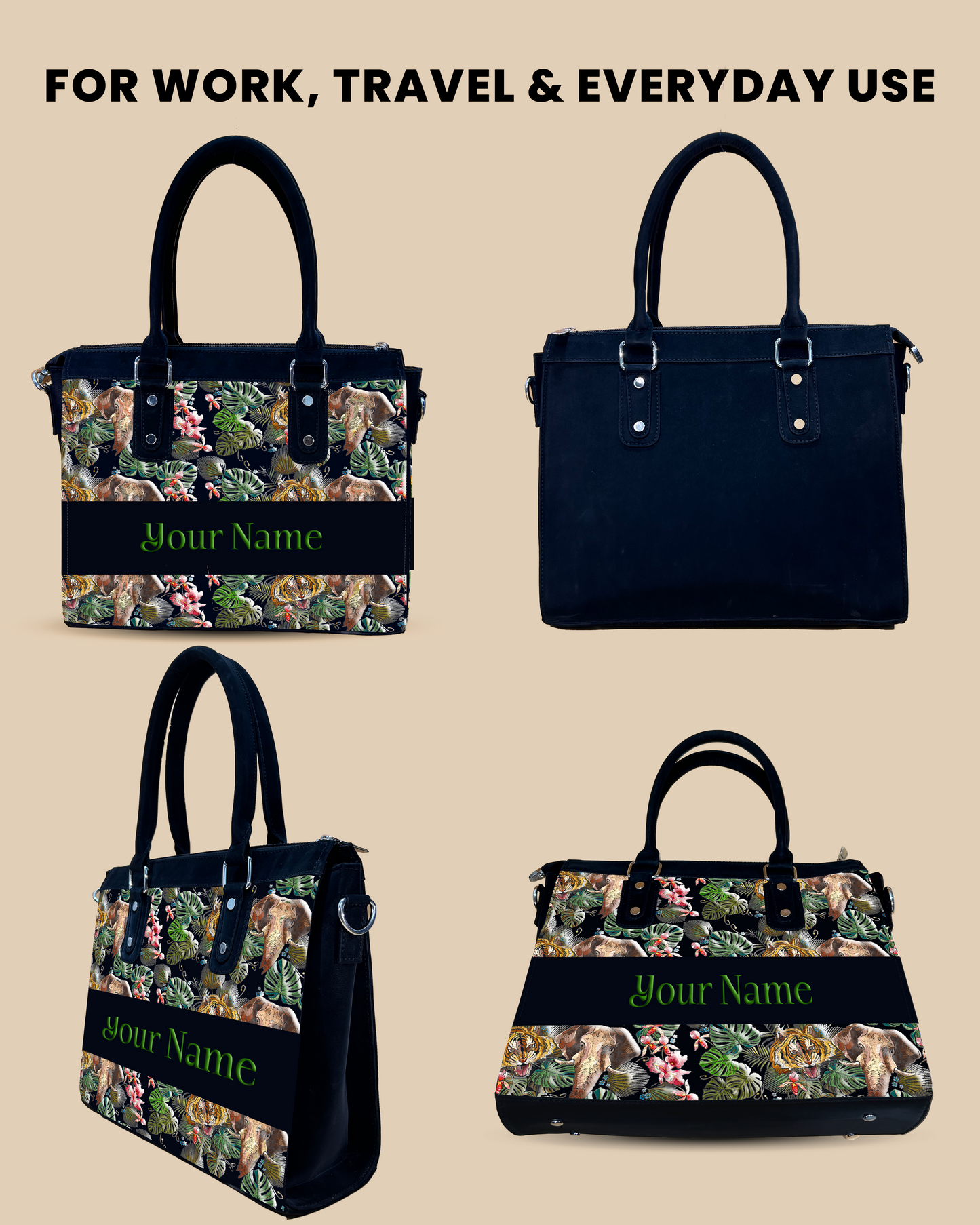 Aurelia Palm Leaves, Tiger And Elephant Designer Sling Bag for Everyday Use