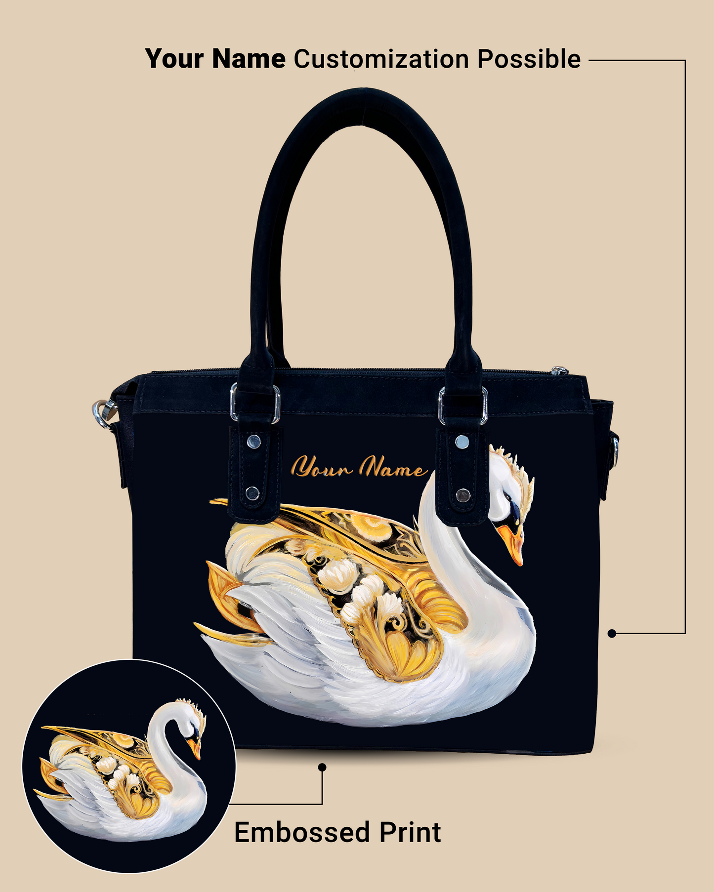 Aurelia Swans Birds Designer Sling Bag for Everyday Use