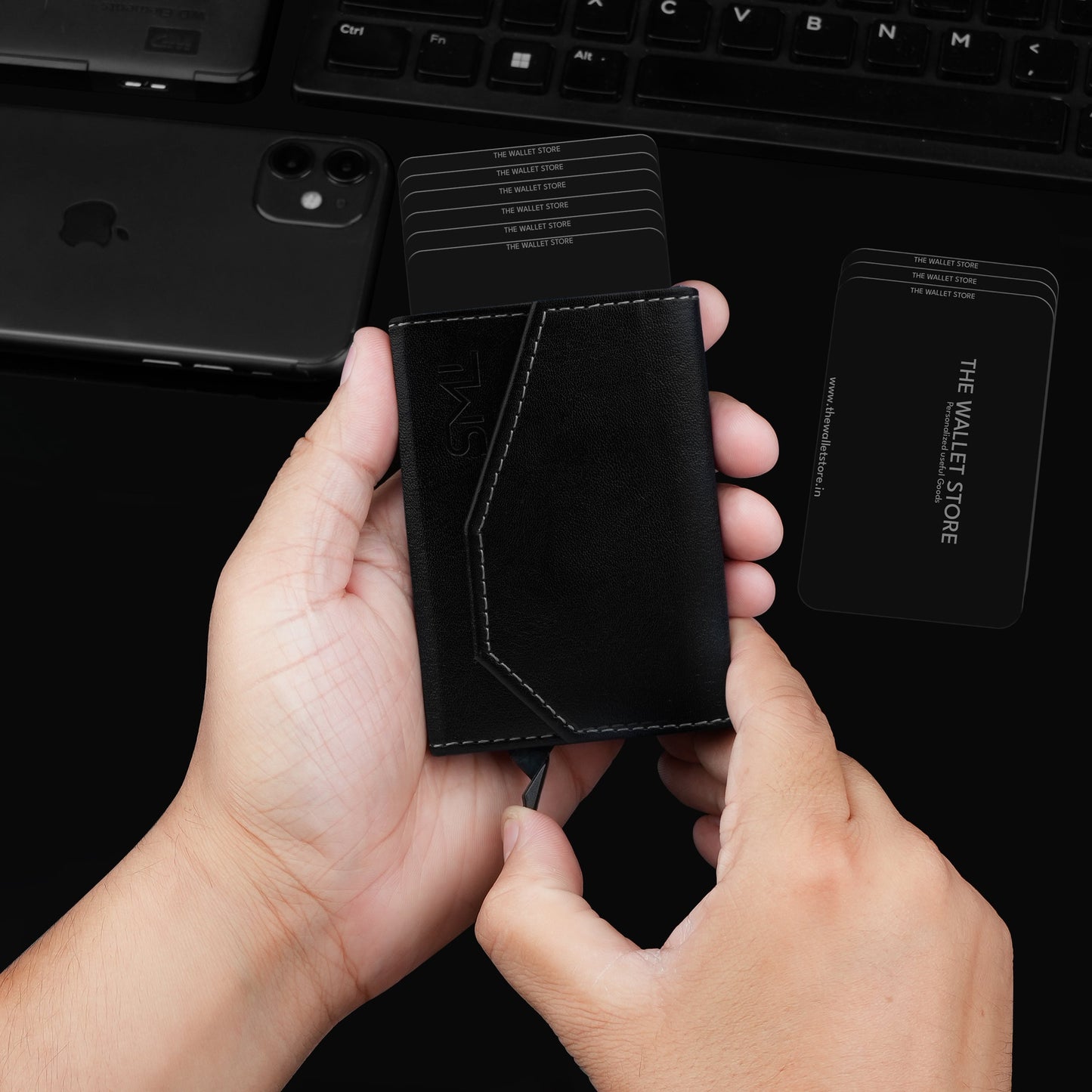 Vintage RFID Protected Wallet Card Holder - Black
