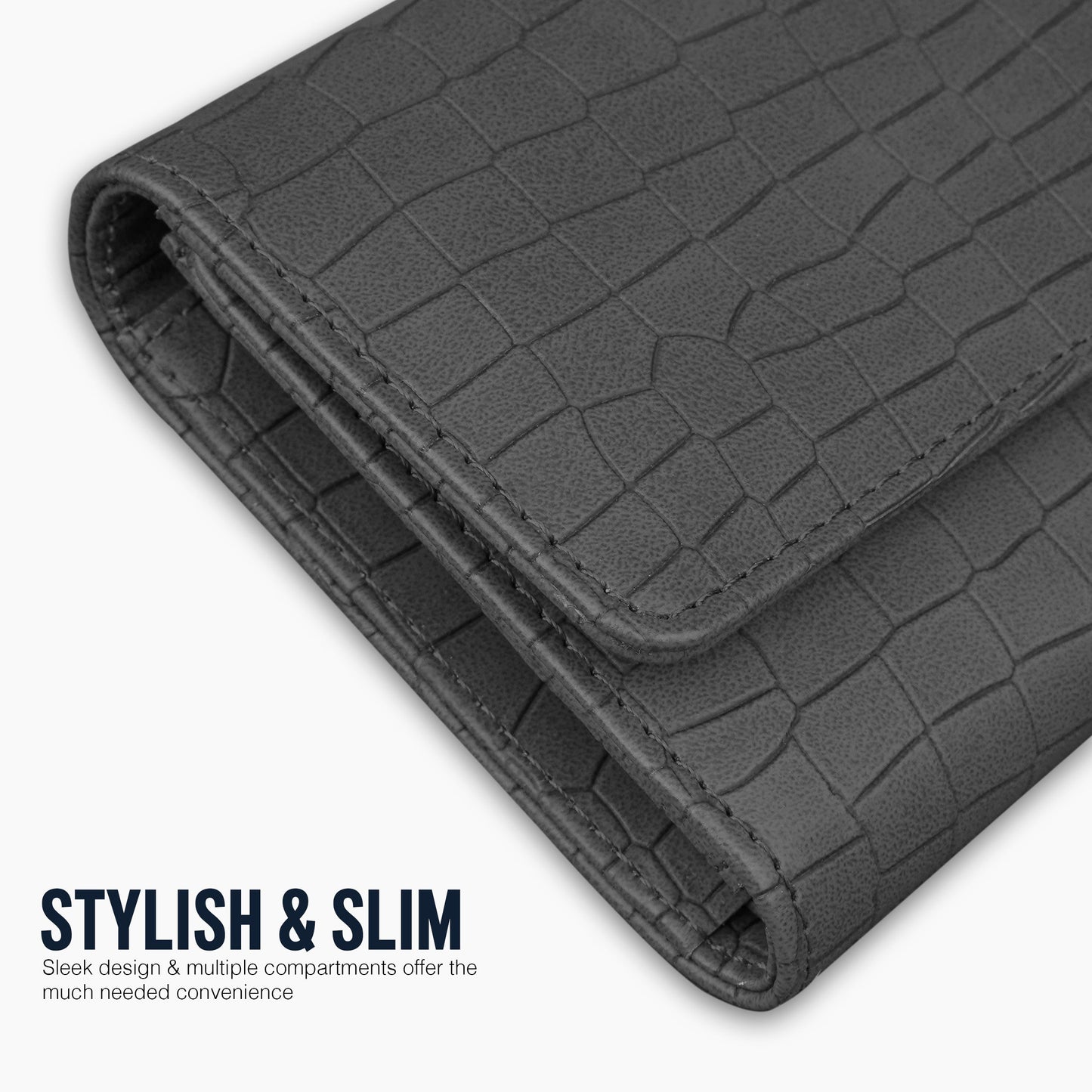 Personalized Croco Design Clutch With Name & Message Card