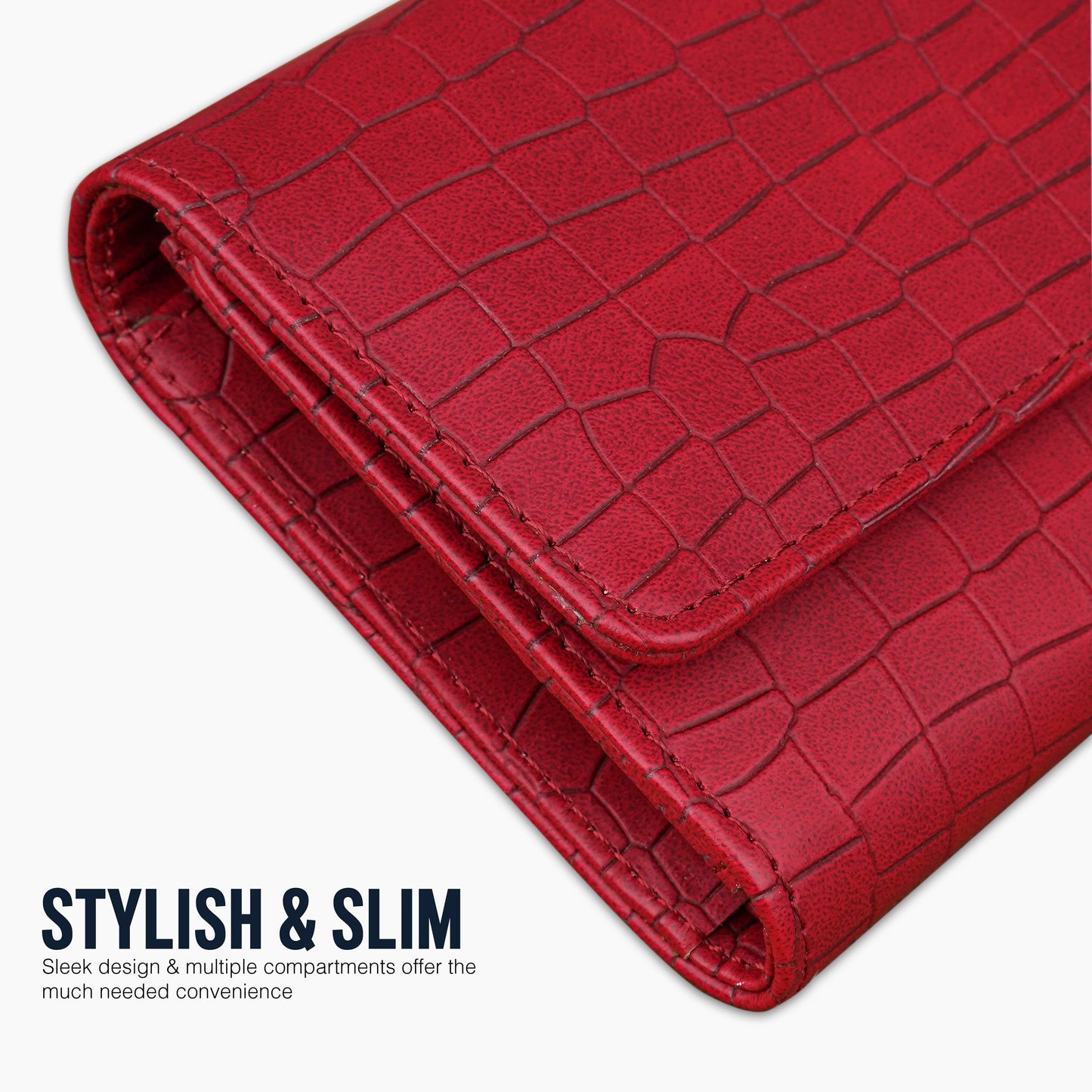 Personalized Croco Design Clutch With Name & Message Card