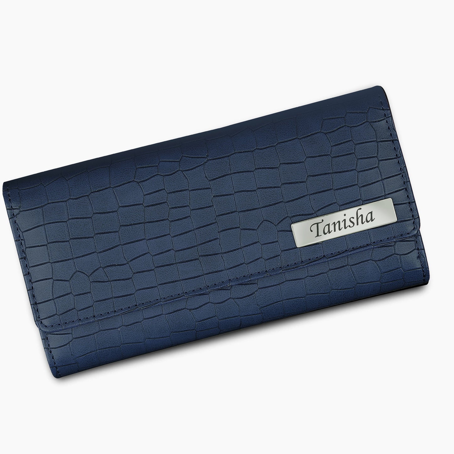 Personalized Croco Design Clutch With Name & Message Card
