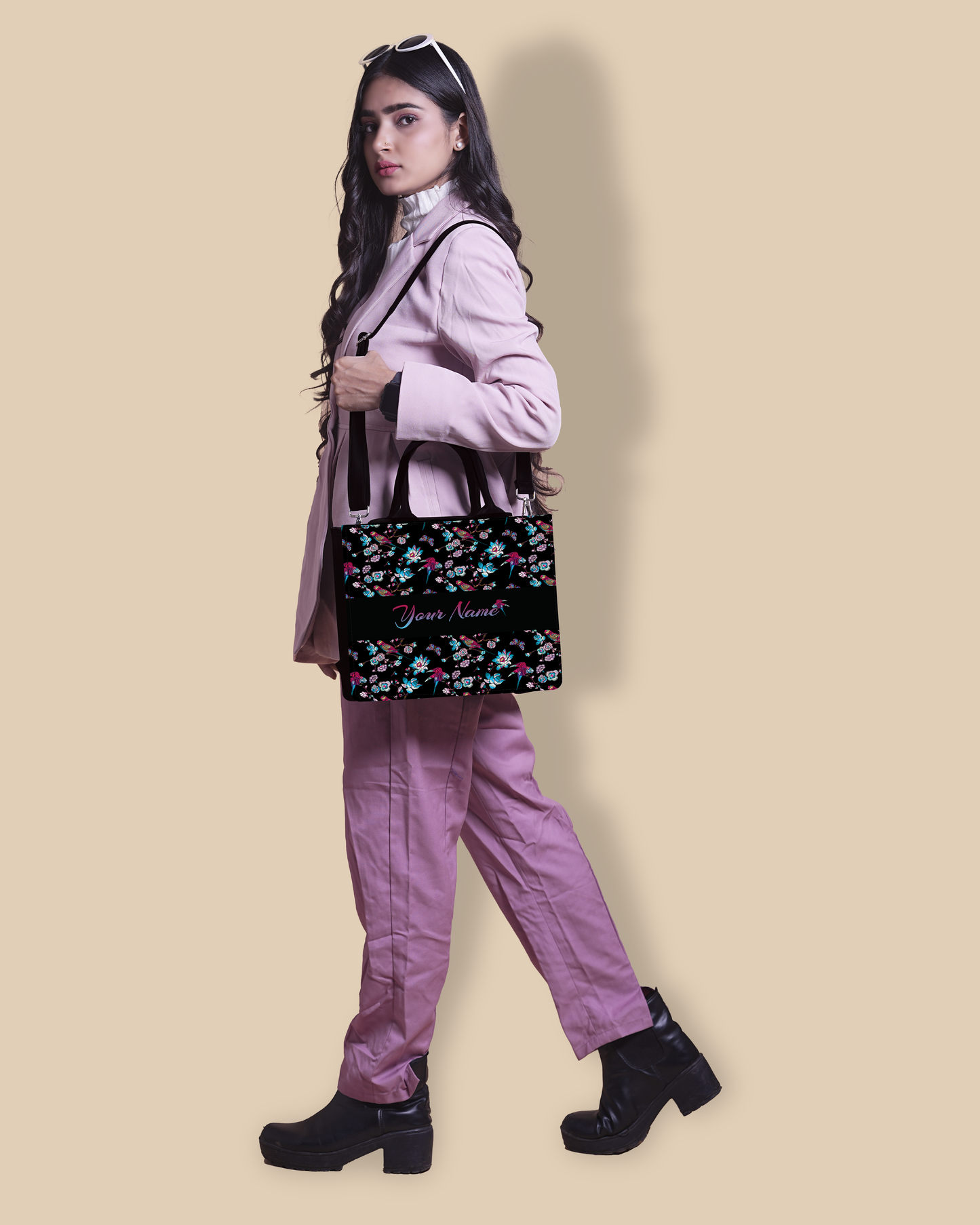 Customized small Tote Bag Designed with Flowering Branch And Bird