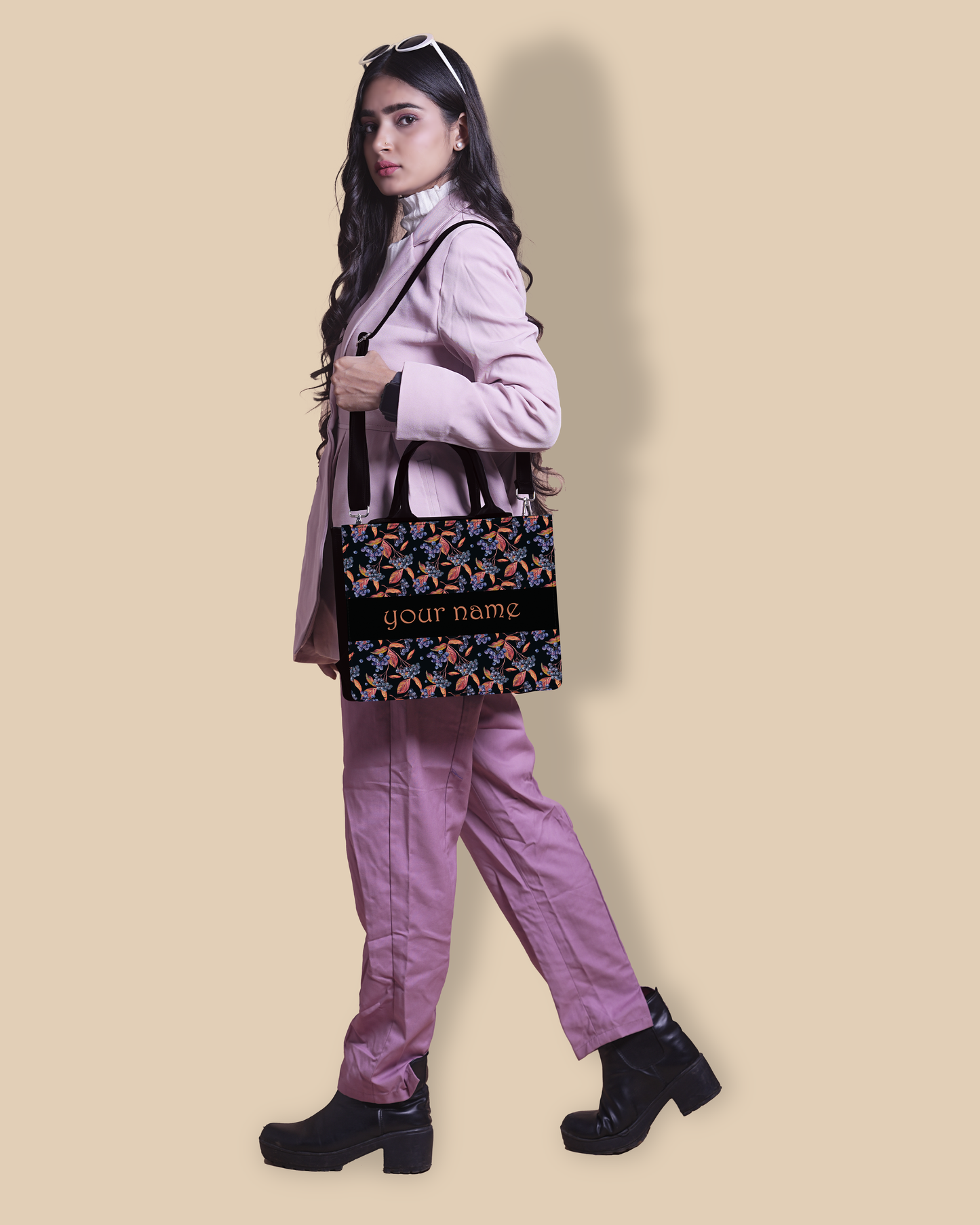 Customized small Tote Bag Designed with Grapes And Leaf Pattern