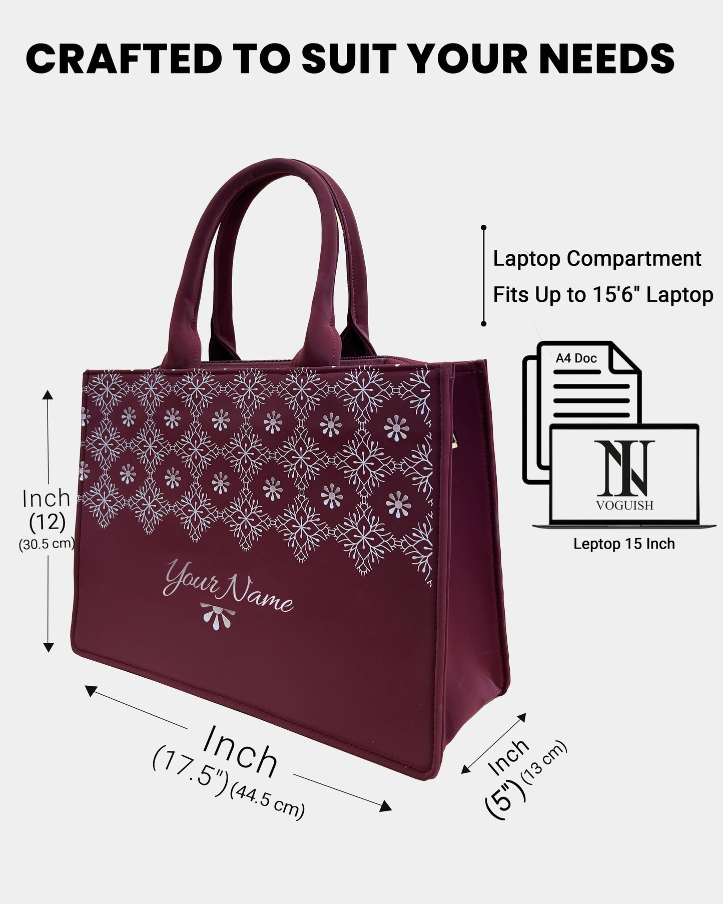 Cultural Wine Elegance Embossed Customized Tote Bag