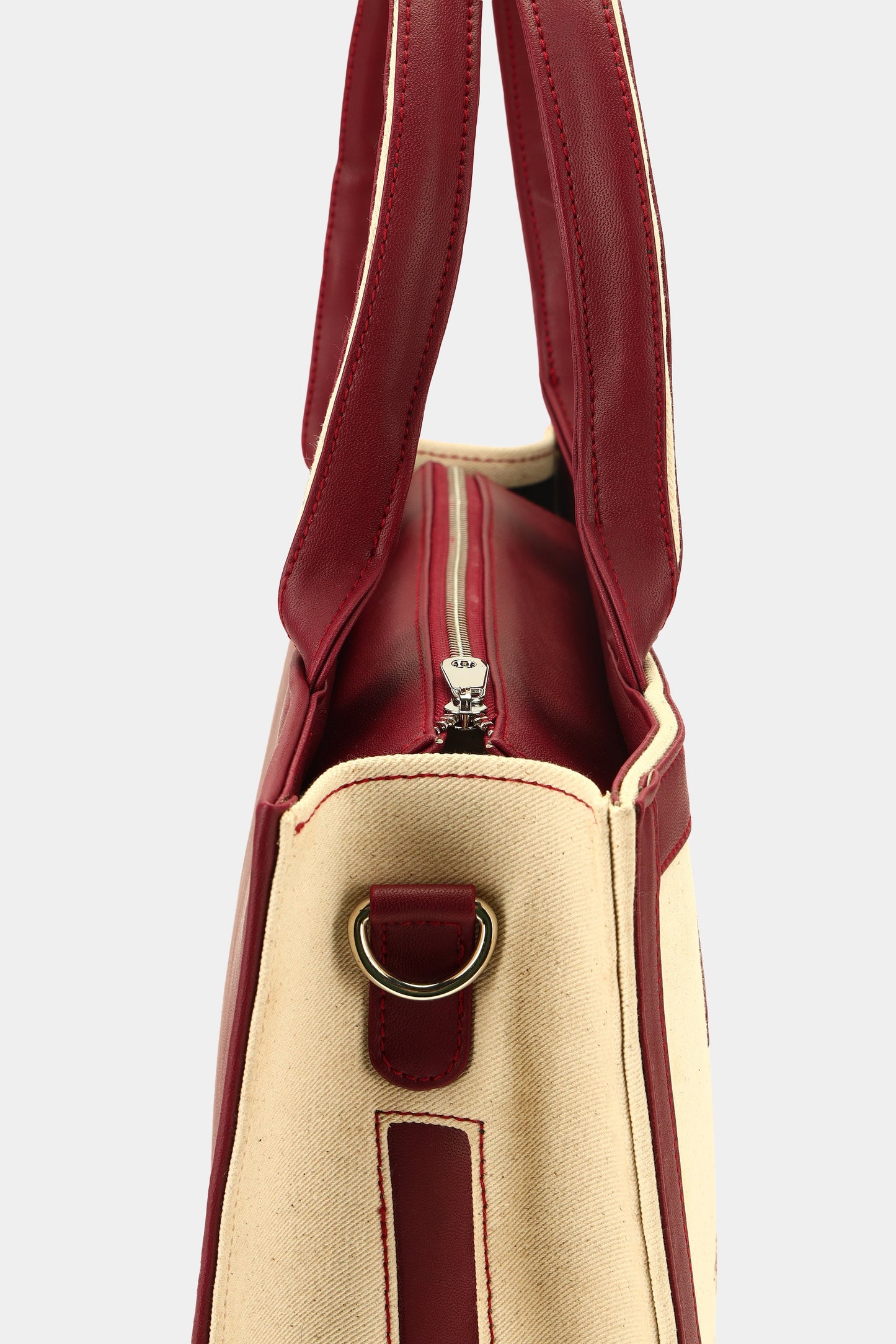 Designer Floral Pattern Wine Embroidered Tote Bag