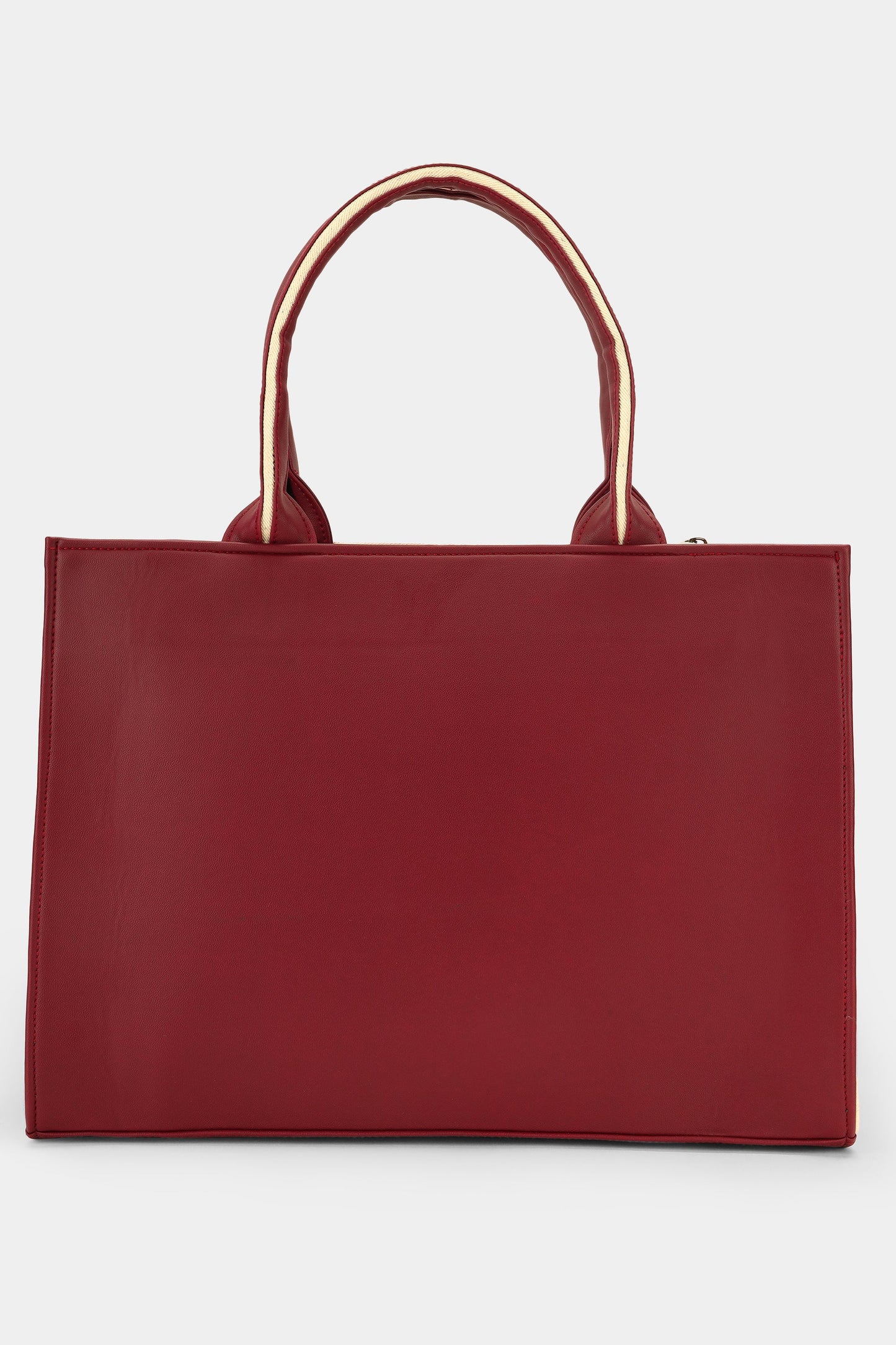 Designer Floral Pattern Wine Embroidered Tote Bag