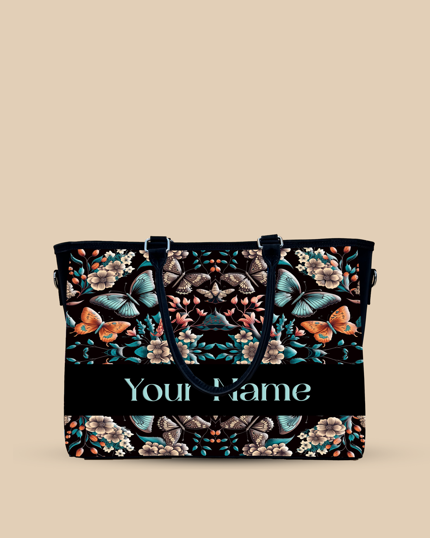 Beautiful Boho Butterflies With Flowers Oversized Tote