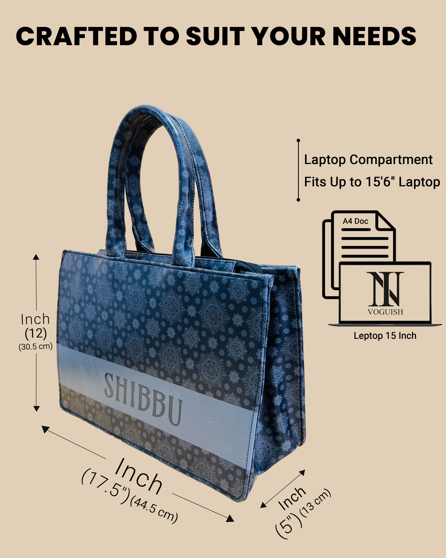 Customized Tote Bag Designed with Ornament Paisley Bandana