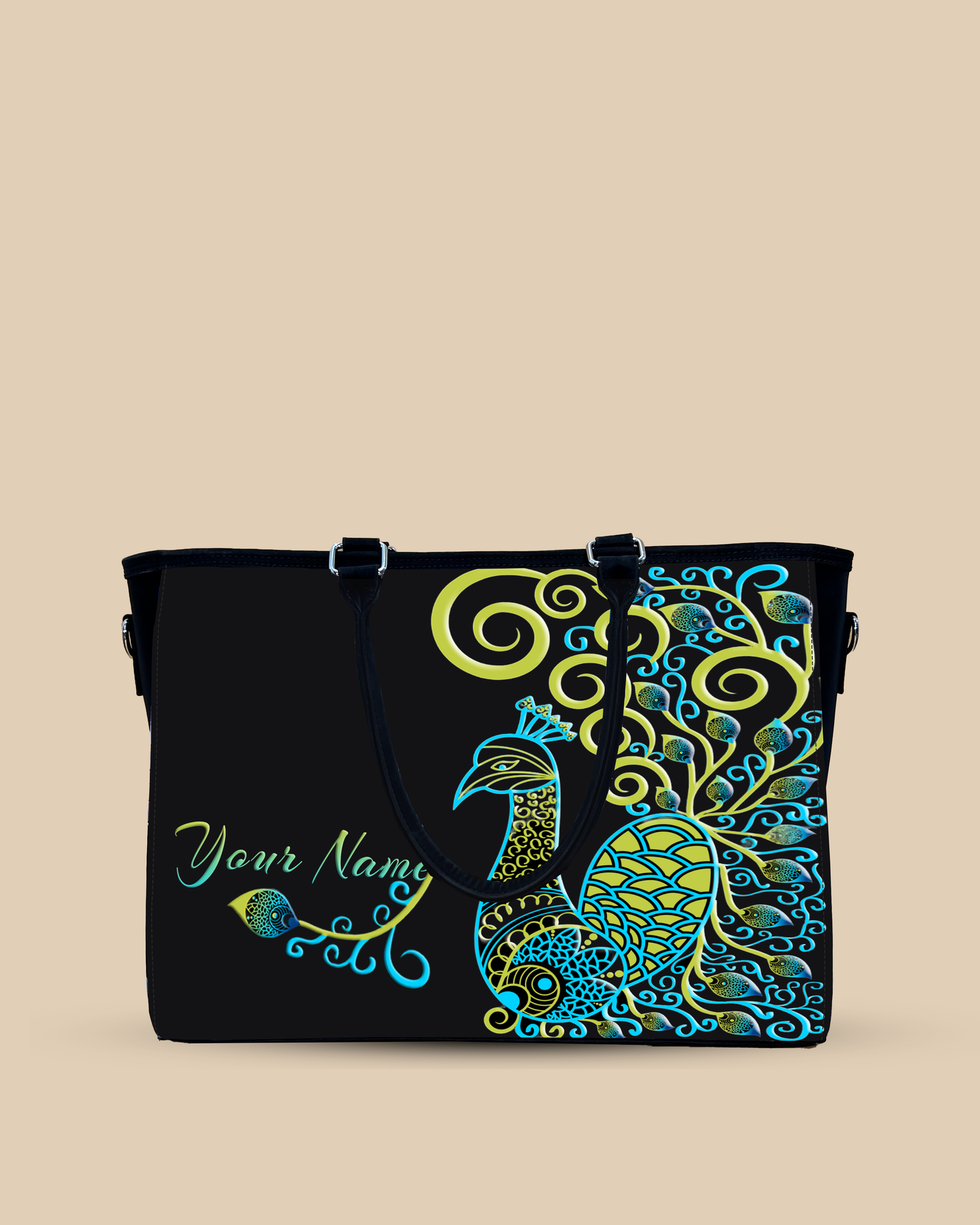 Artistic mandala peacock Oversized Tote