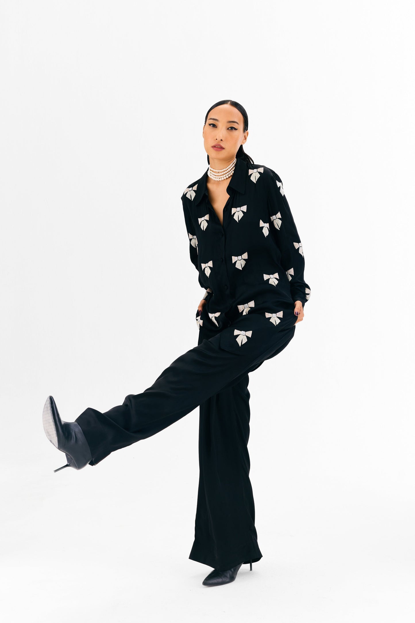Bow Shirt Black