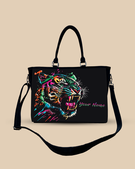 Colorful Roaring Bangal Tiger Oversized Tote