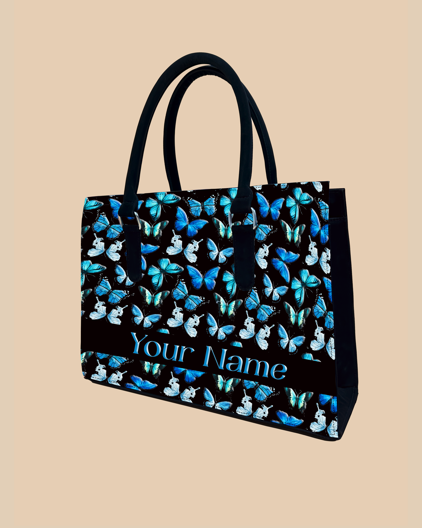 Blue Flying Butterflies Designer Sling Tote