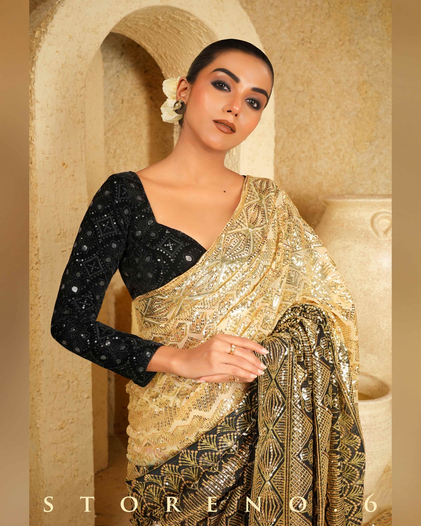LUSTROUS LATTE SAREE