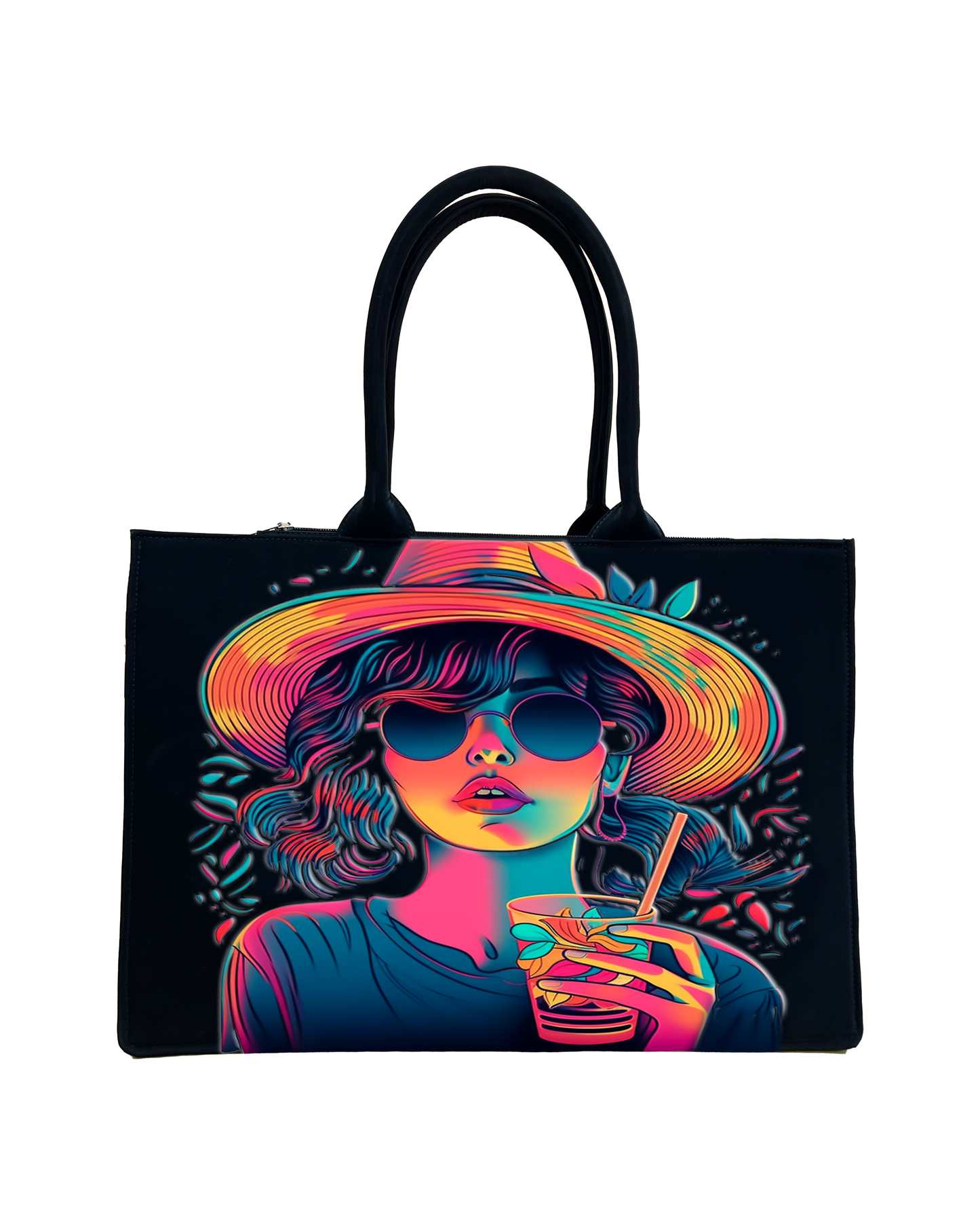 In Voguish Tote Bag Embossed designed with neon ledy