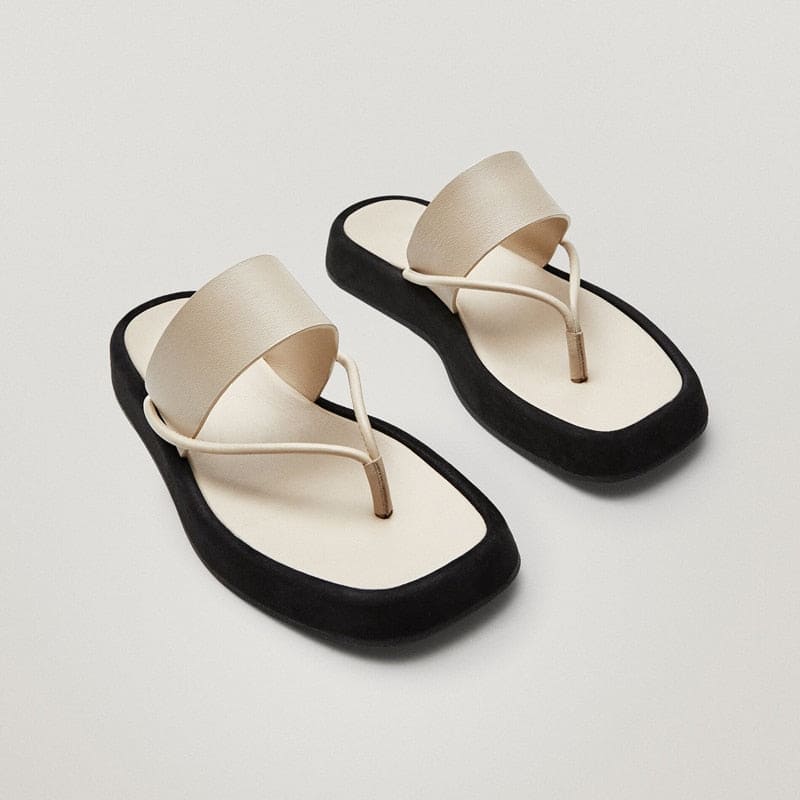 Cream Sunset Step Slider Flipflops