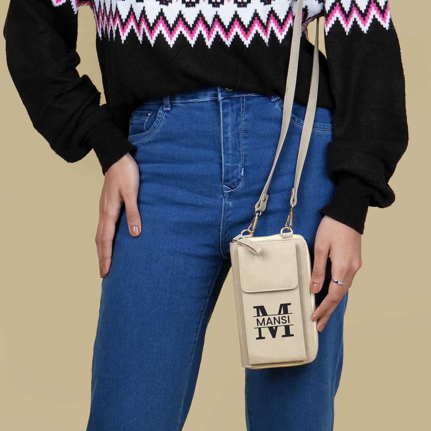Personalized Leather Crossbody Sling Bag For Women