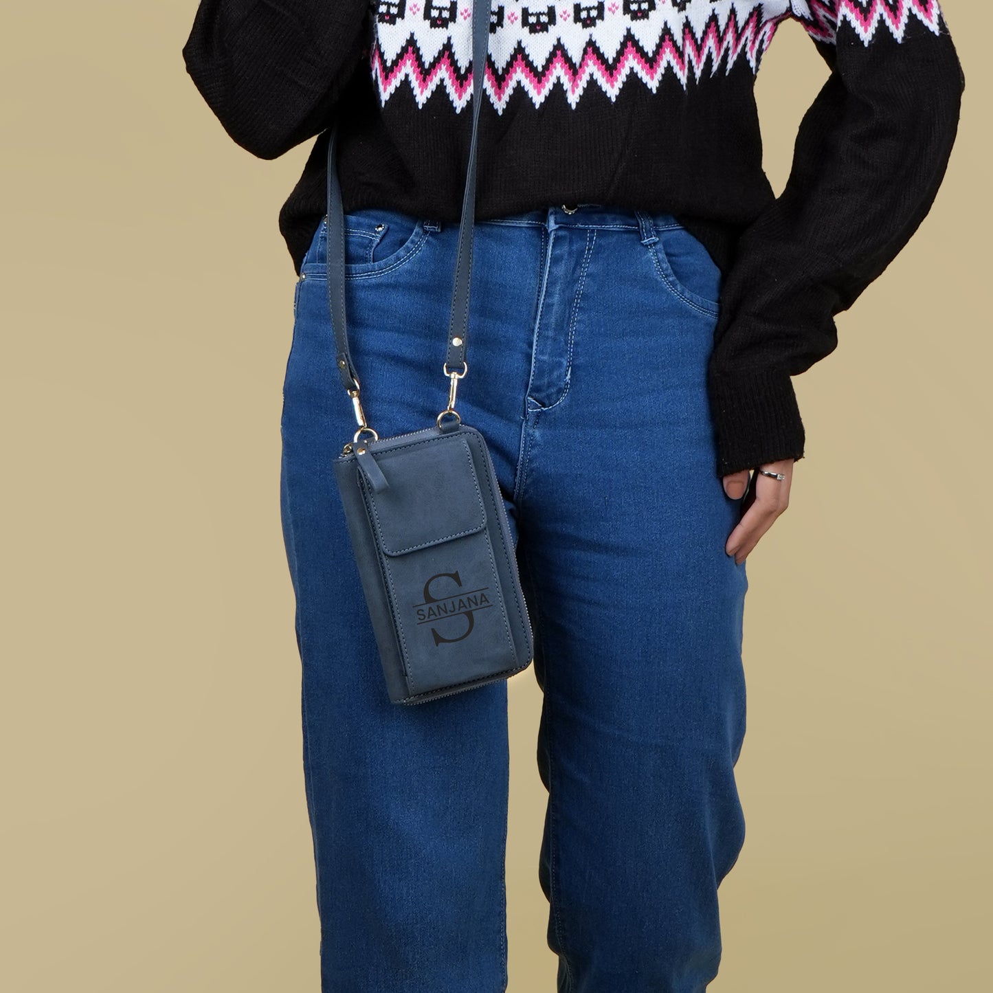 Personalized Leather Crossbody Sling Bag For Women