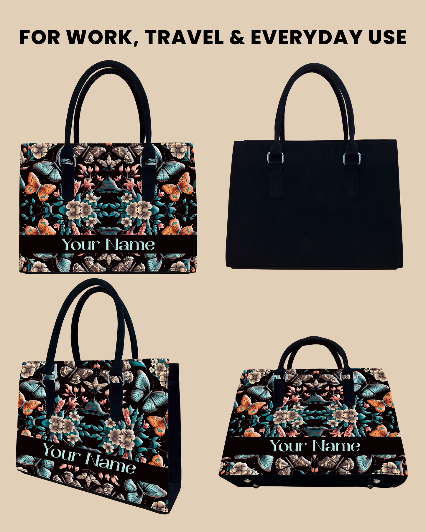 Beautiful Boho Butterflies With Flowers Designer Sling Tote