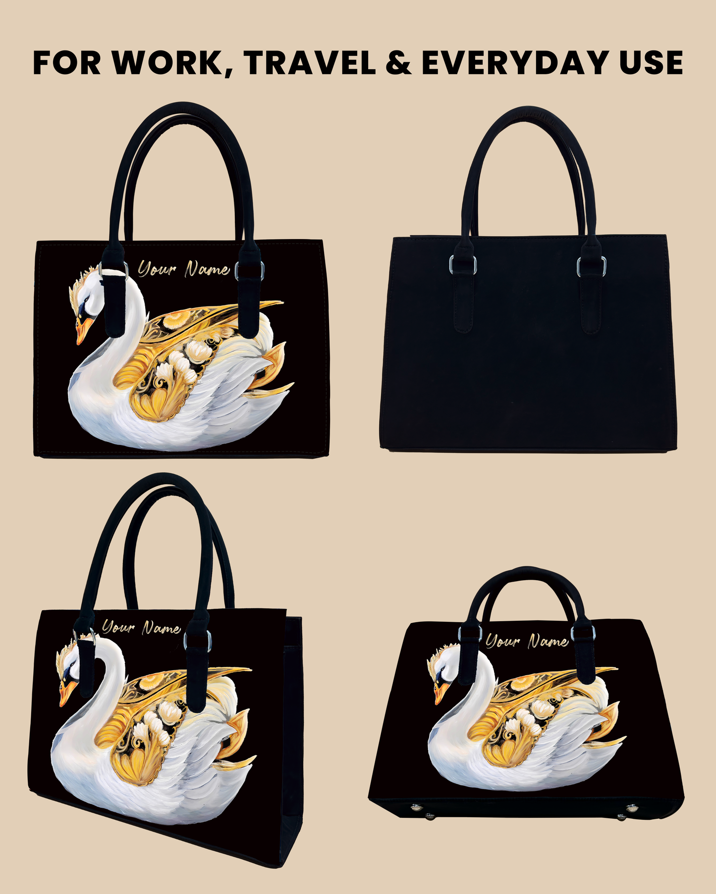 Swans Birds Designer Sling Tote