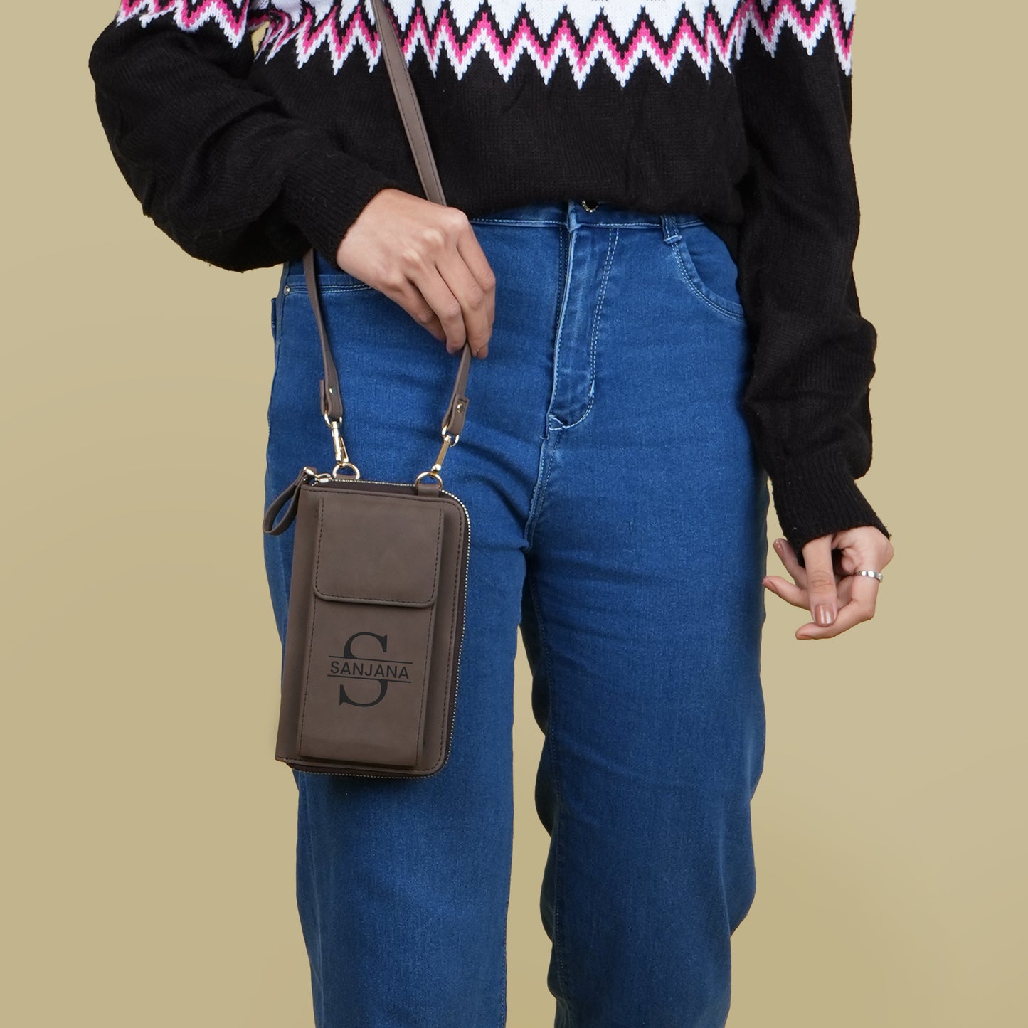 Personalized Leather Crossbody Sling Bag For Women