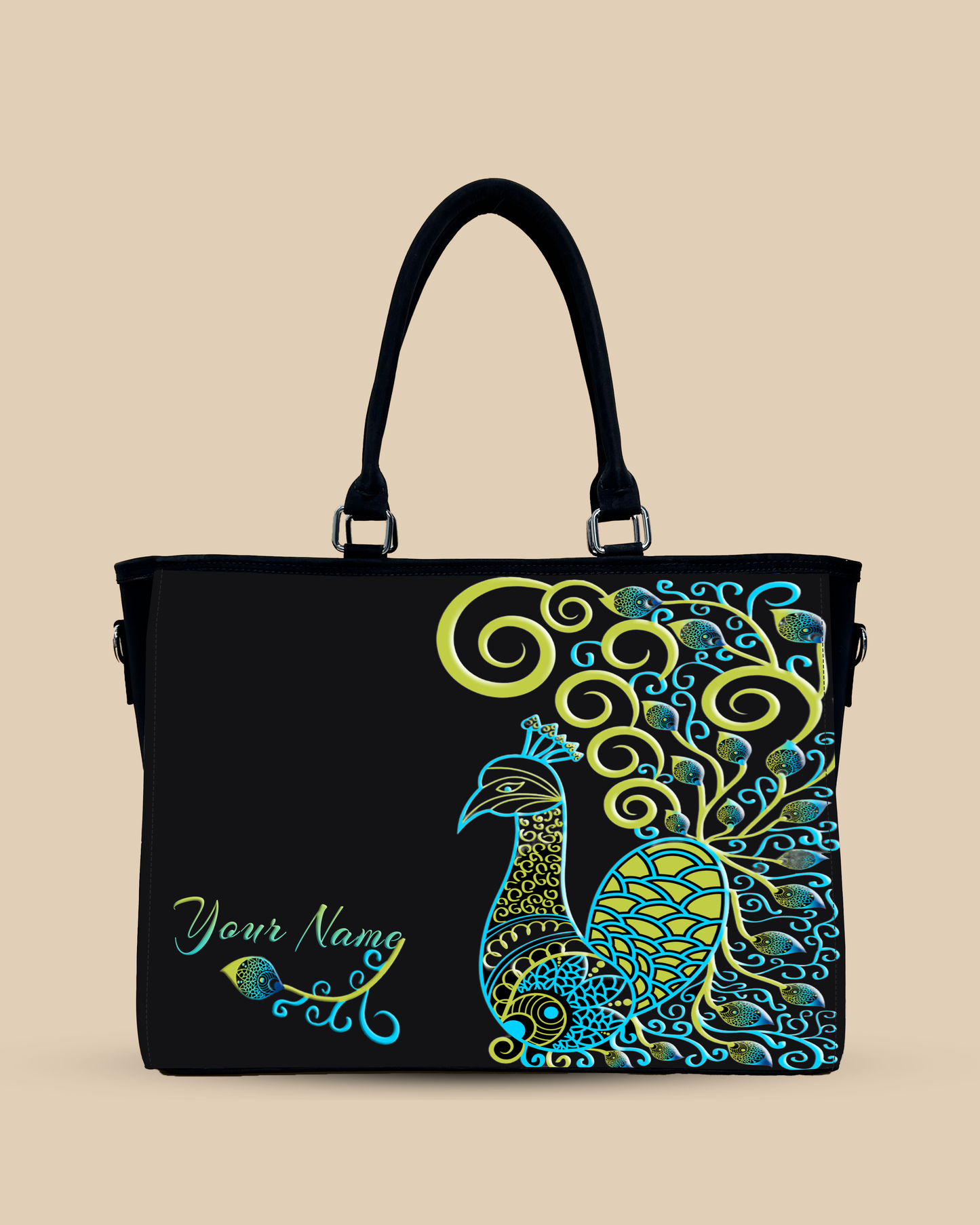 Artistic mandala peacock Oversized Tote