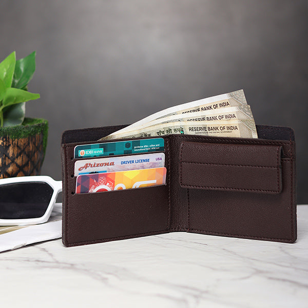 Personalized Men's Wallet With Charm Brown