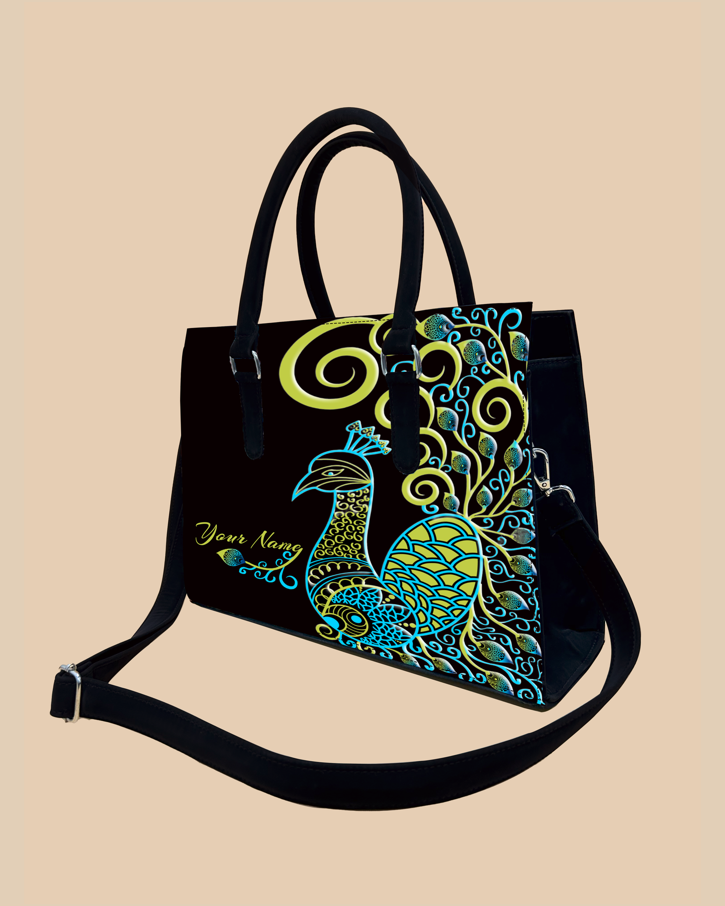 Artistic Mandala Peacock Designer Sling Tote