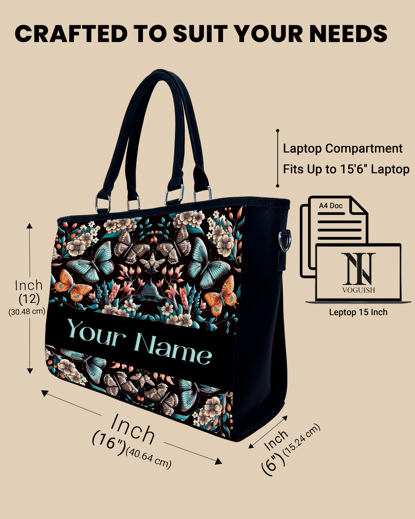 Beautiful Boho Butterflies With Flowers Oversized Tote