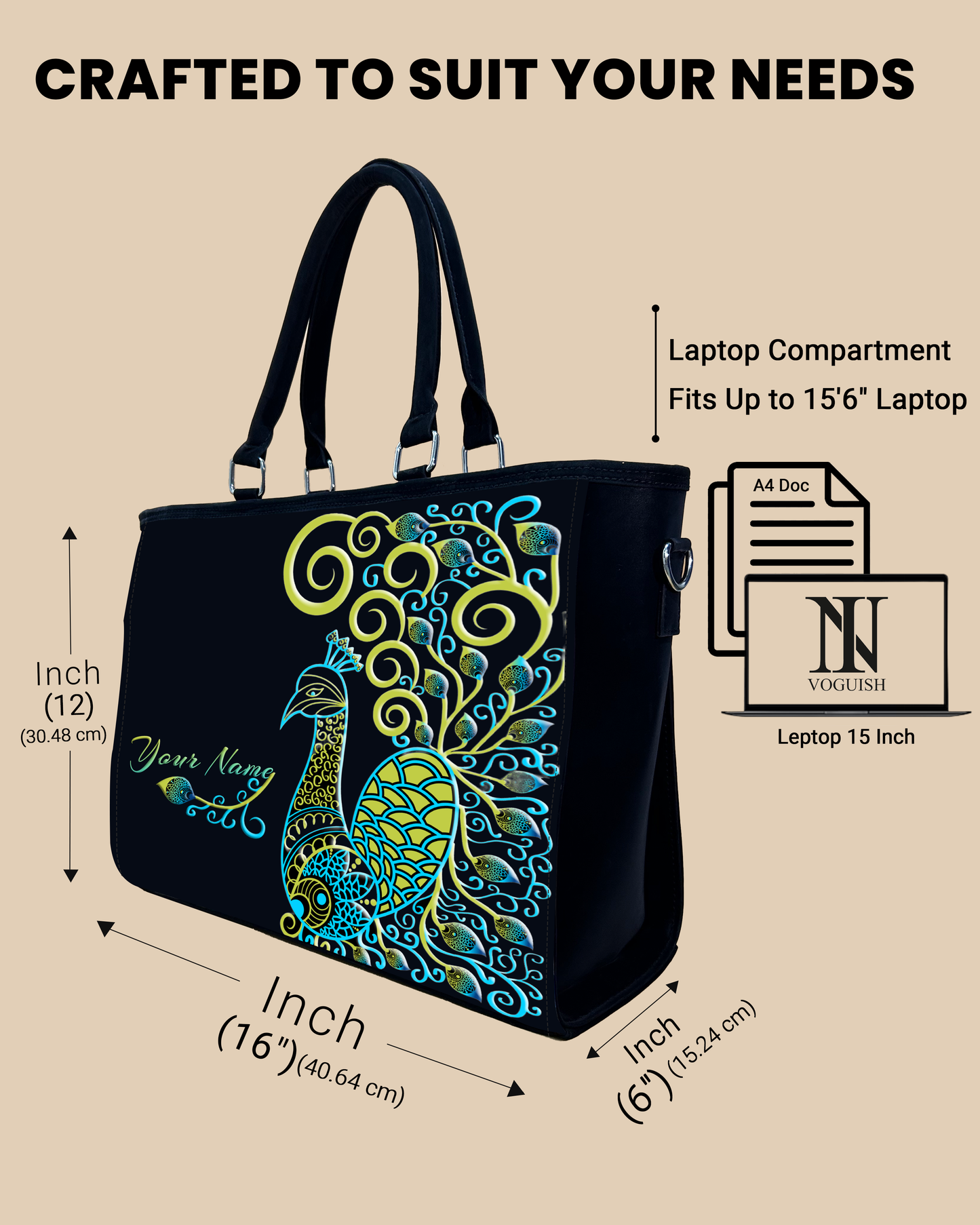 Artistic mandala peacock Oversized Tote