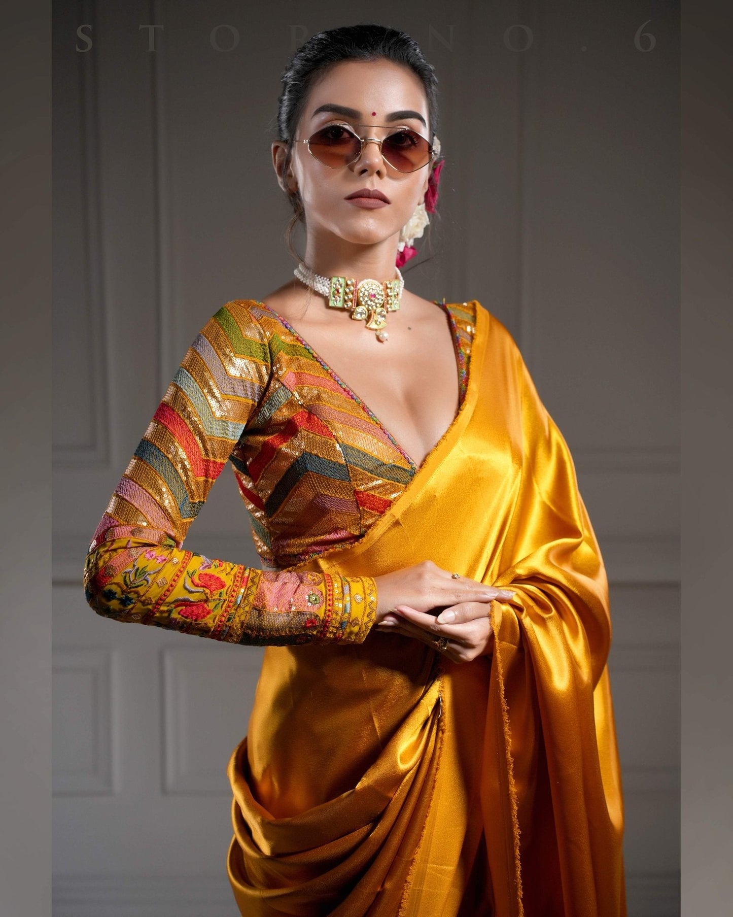 SCENIC SAFFRON SAREE