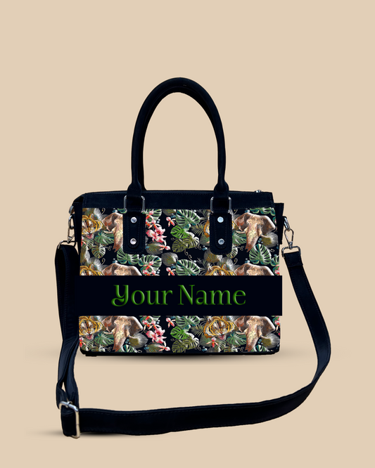 Aurelia Palm Leaves, Tiger And Elephant Designer Sling Bag for Everyday Use