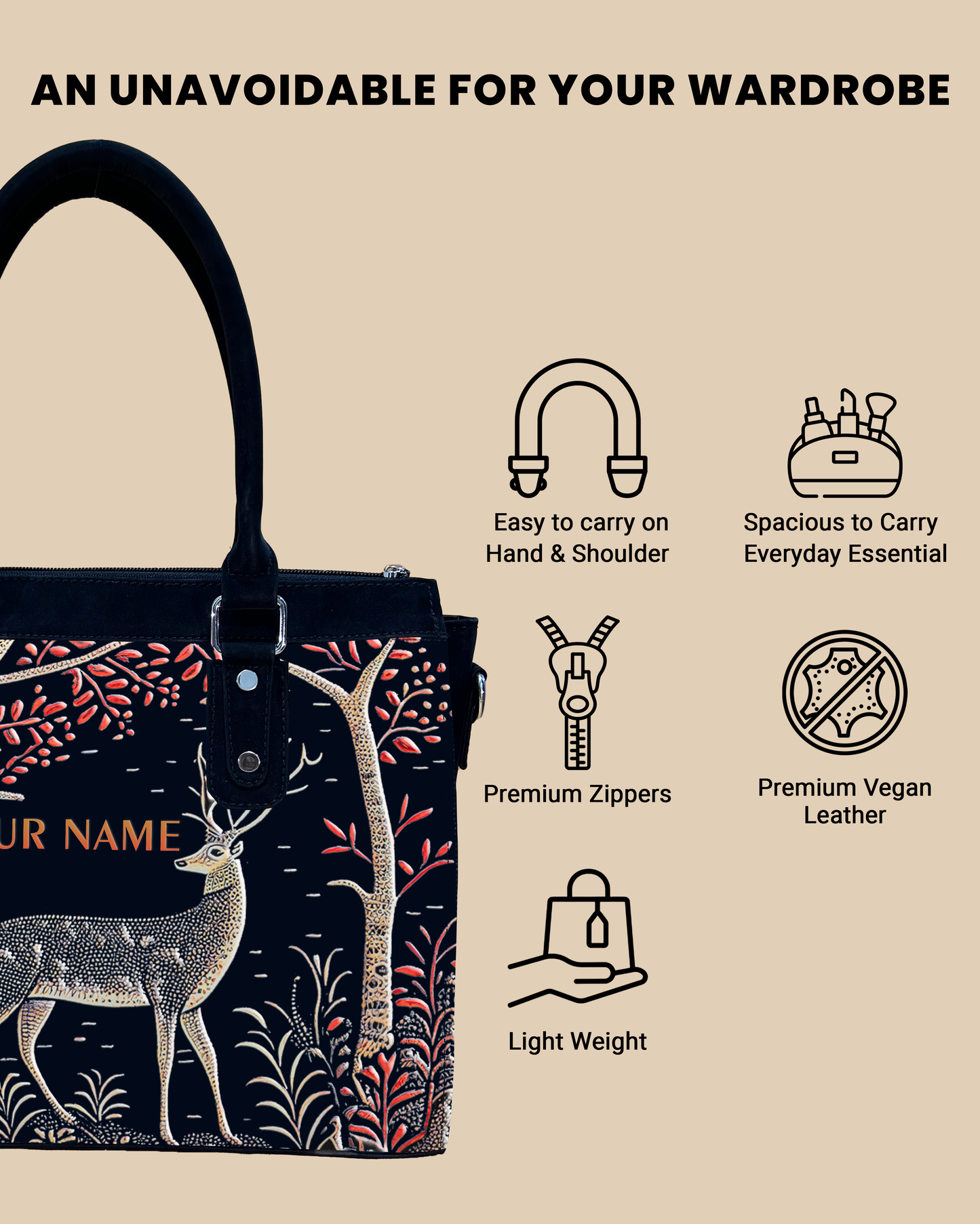 Aurelia Deer in Jungle Up Embosse Designer Sling Bag for Everyday Use