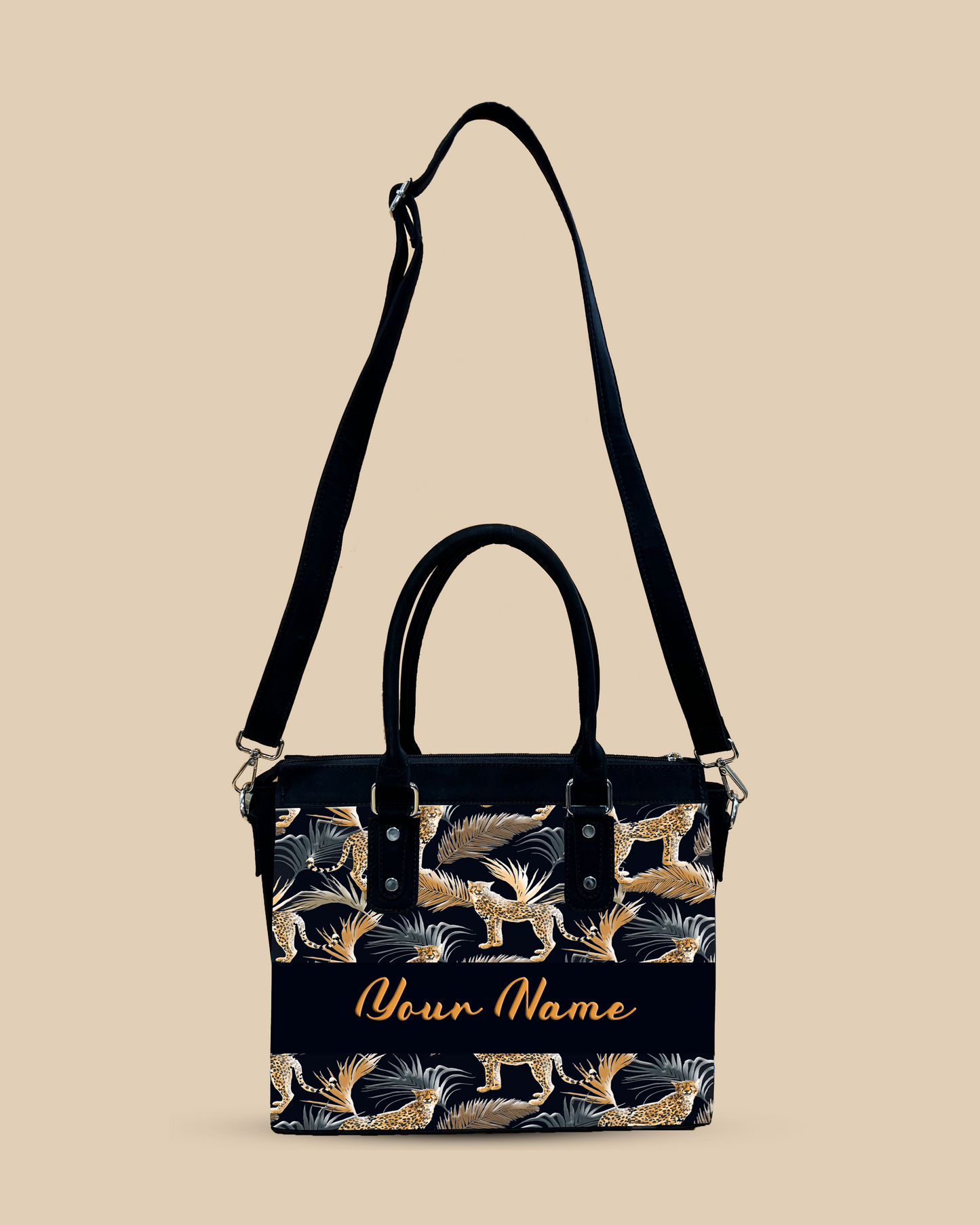 Aurelia Marine Pattern Background And Leopard Palms Designer Sling Bag for Everyday Use