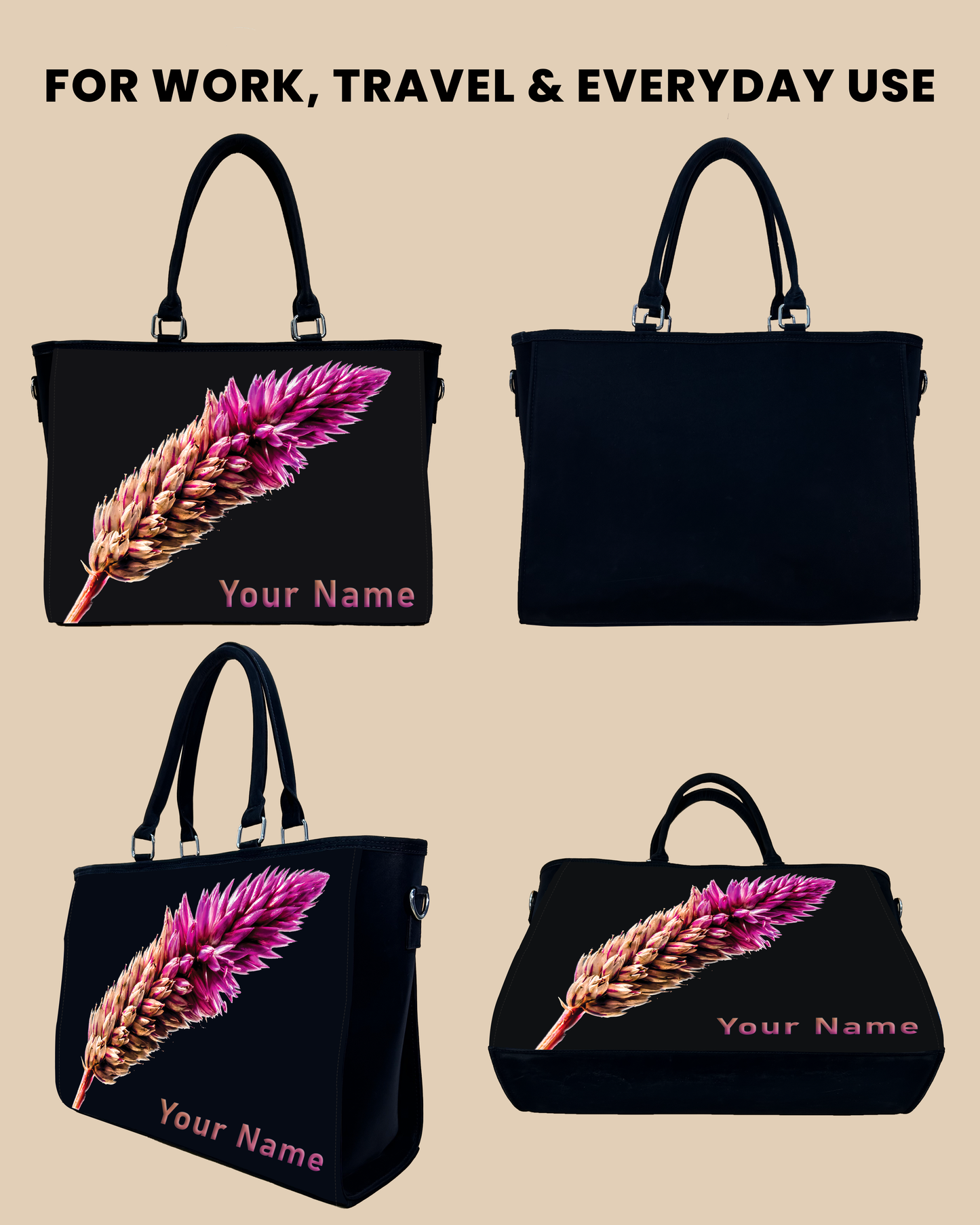 Beautiful Flower Design Oversized Tote