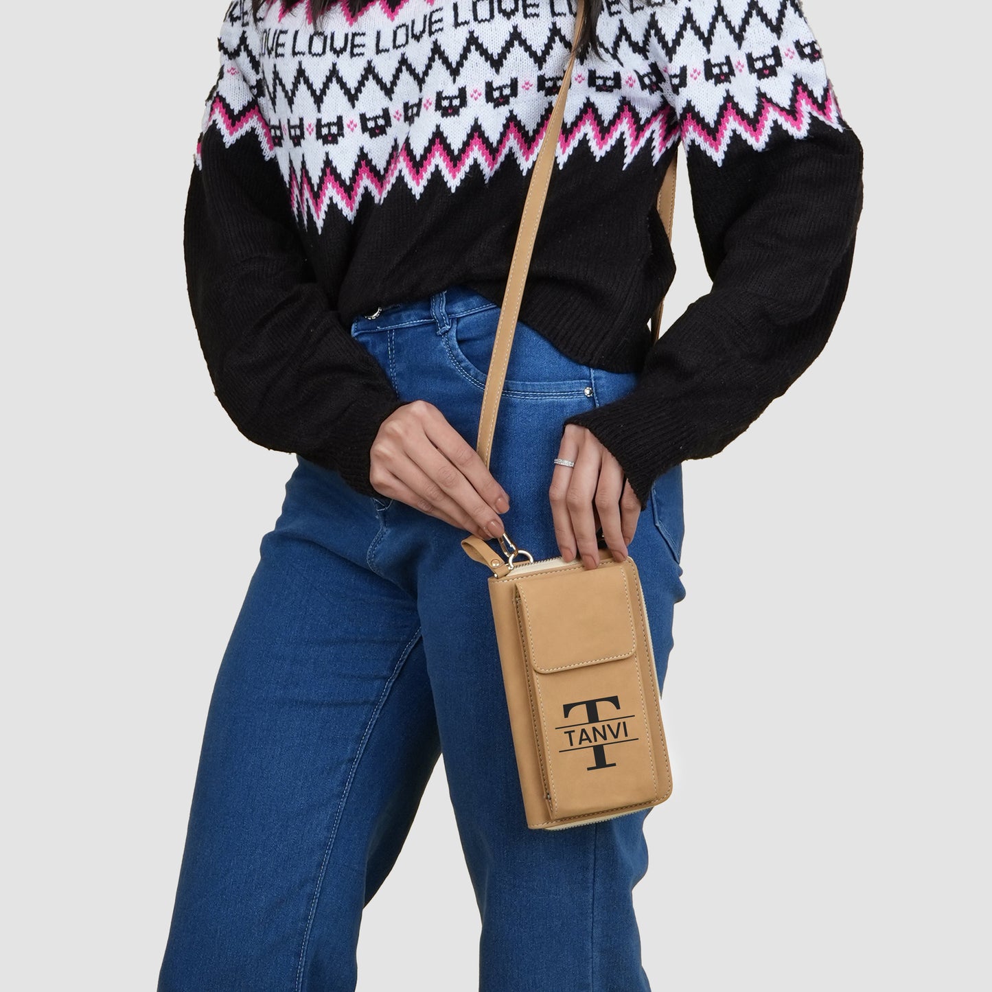 Personalized Leather Crossbody Sling Bag For Women