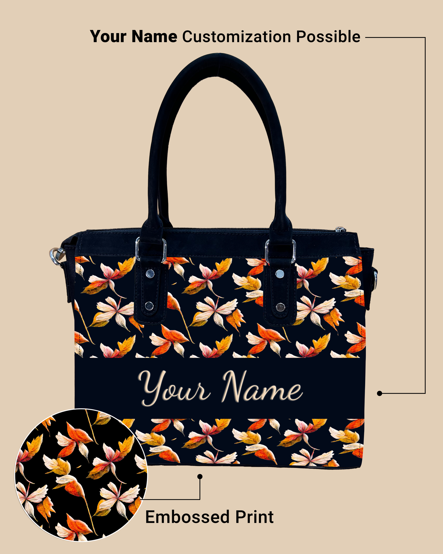 Aurelia Watercolor Autumn Leaves Pattern Designer Sling Bag for Everyday Use